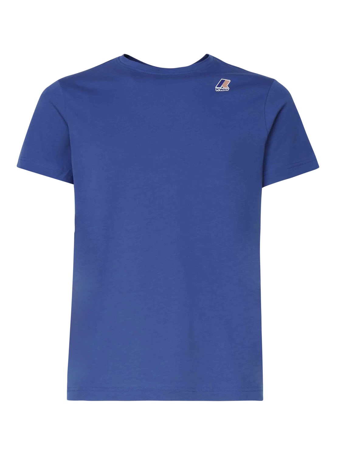 Shop K-way T-shirt Logo In Cotton In Blue Royal Marine