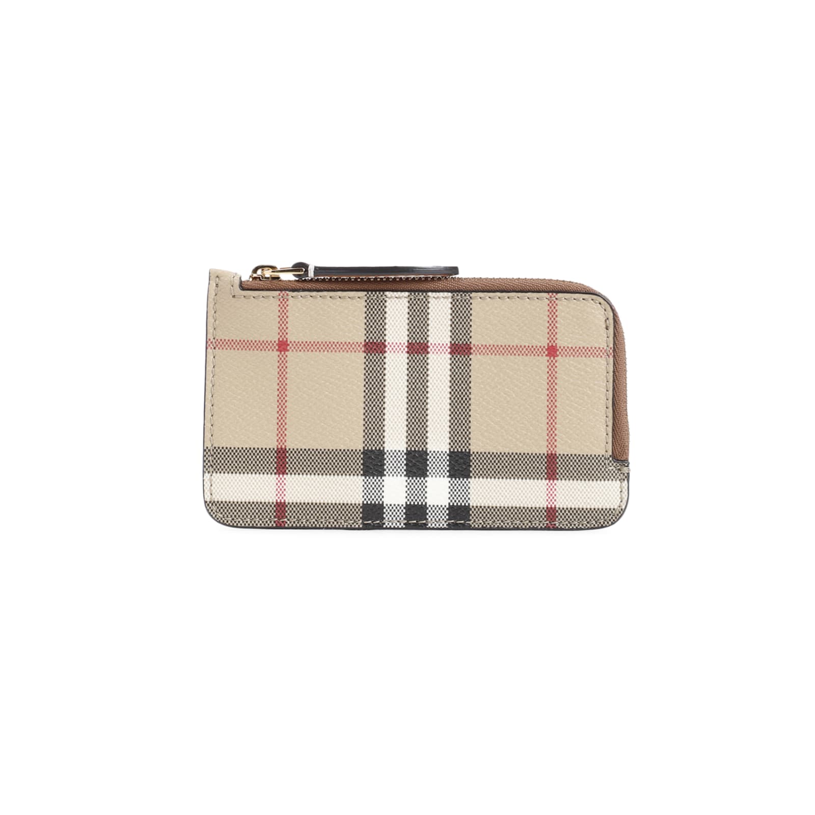 Shop Burberry Somerset Zipper Card Case In Archive Beige