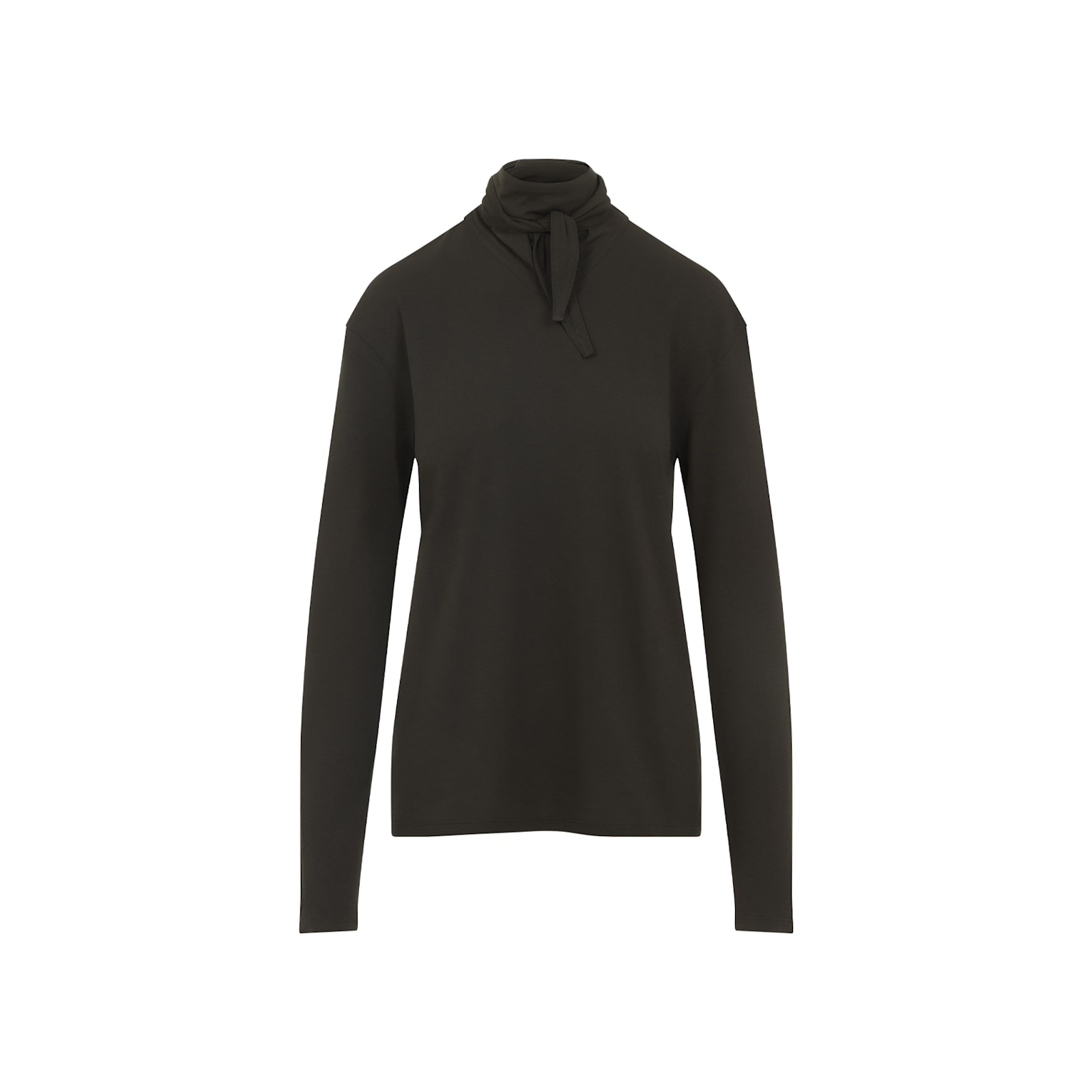 Lemaire Long Sleeved Top With Scarf Detail In Green