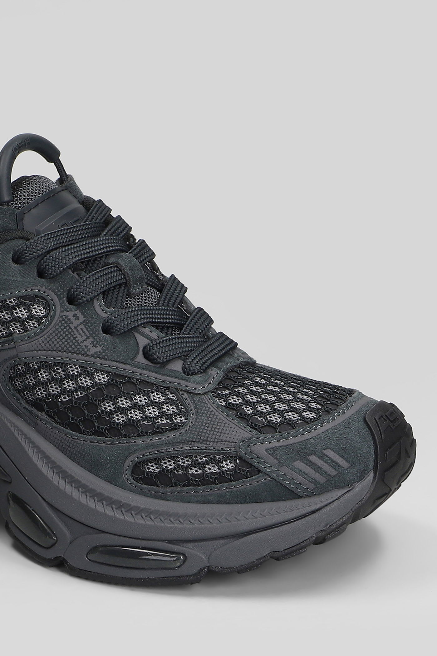 Ash Casual Low Top Sneakers With Mesh Panels In Black