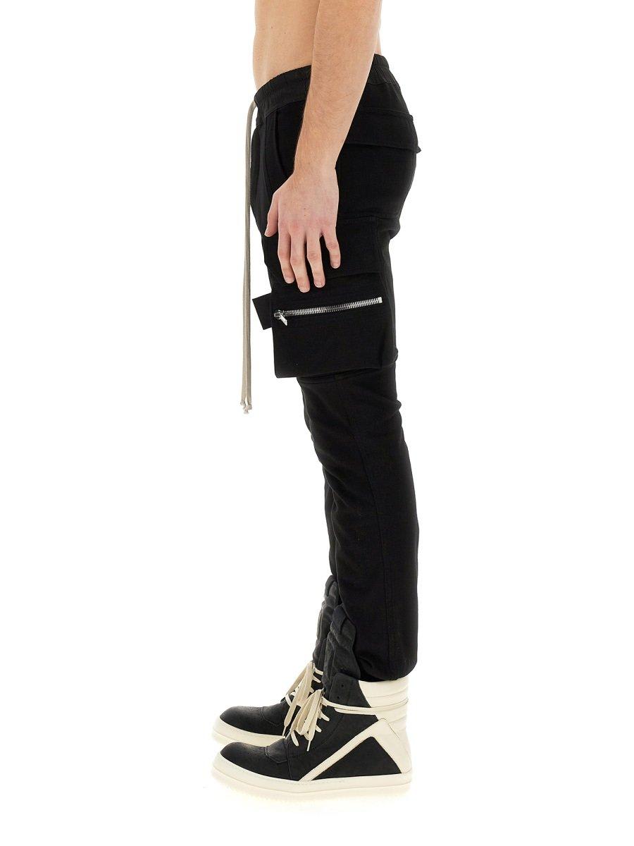Shop Rick Owens Mastodon Drawstring Cargo Trousers In Black