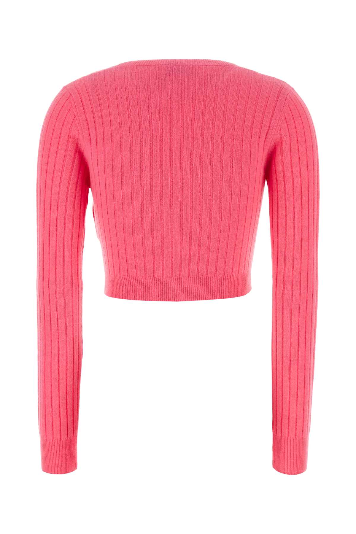 Off-white Off White Fuchsia Wool Blend Cardigan In Seapink