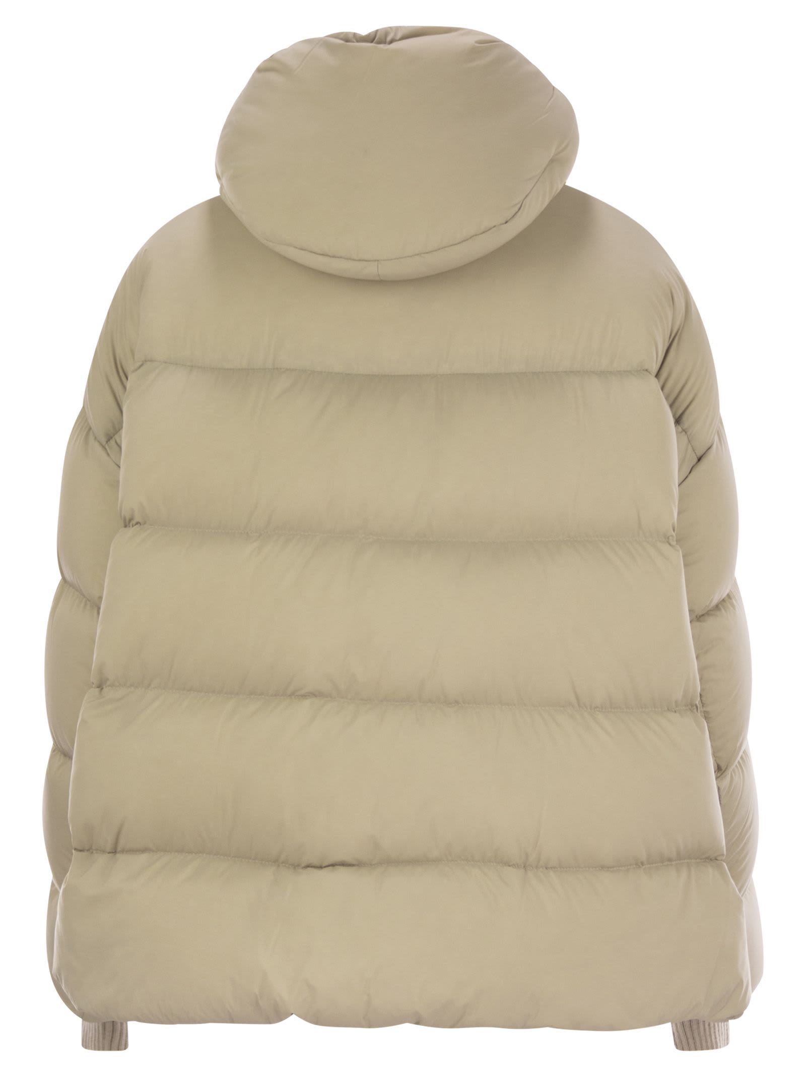 Shop Herno Nylon Microfibre Bomber Jacket In Beige