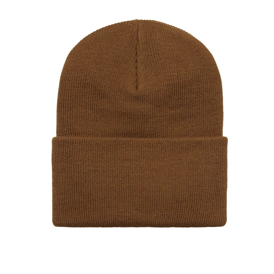 Shop Carhartt Beanie Hat With Logo Patch In Marrone