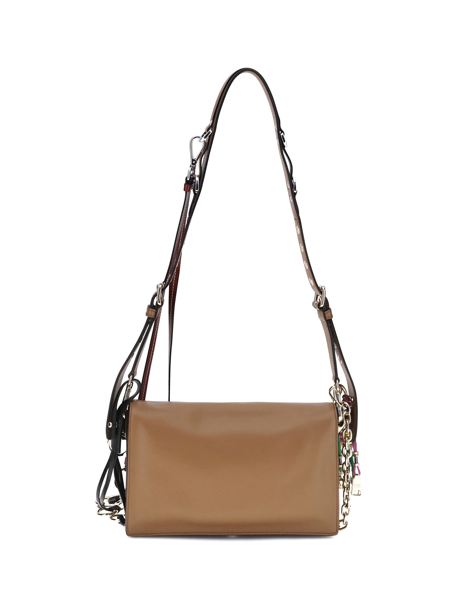 Prada Soft Sound Small Shoulder Bag In Brown