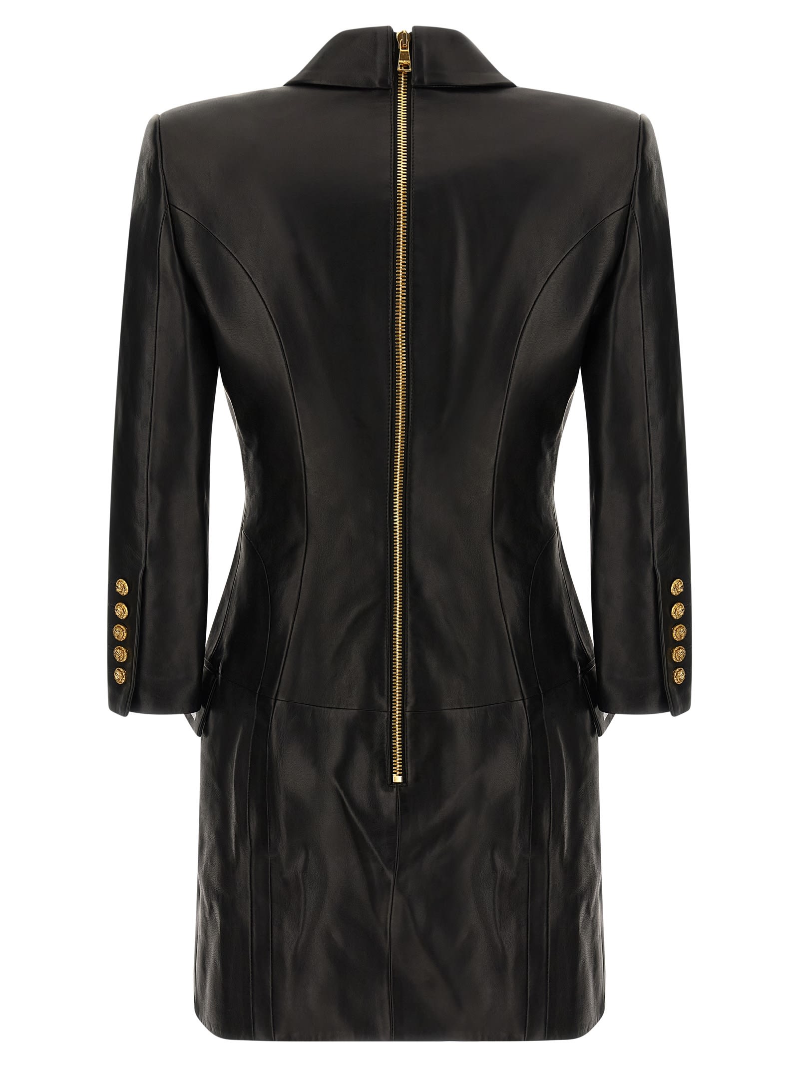 Balmain Tailored Double-breasted Blazer Style Dress In Black
