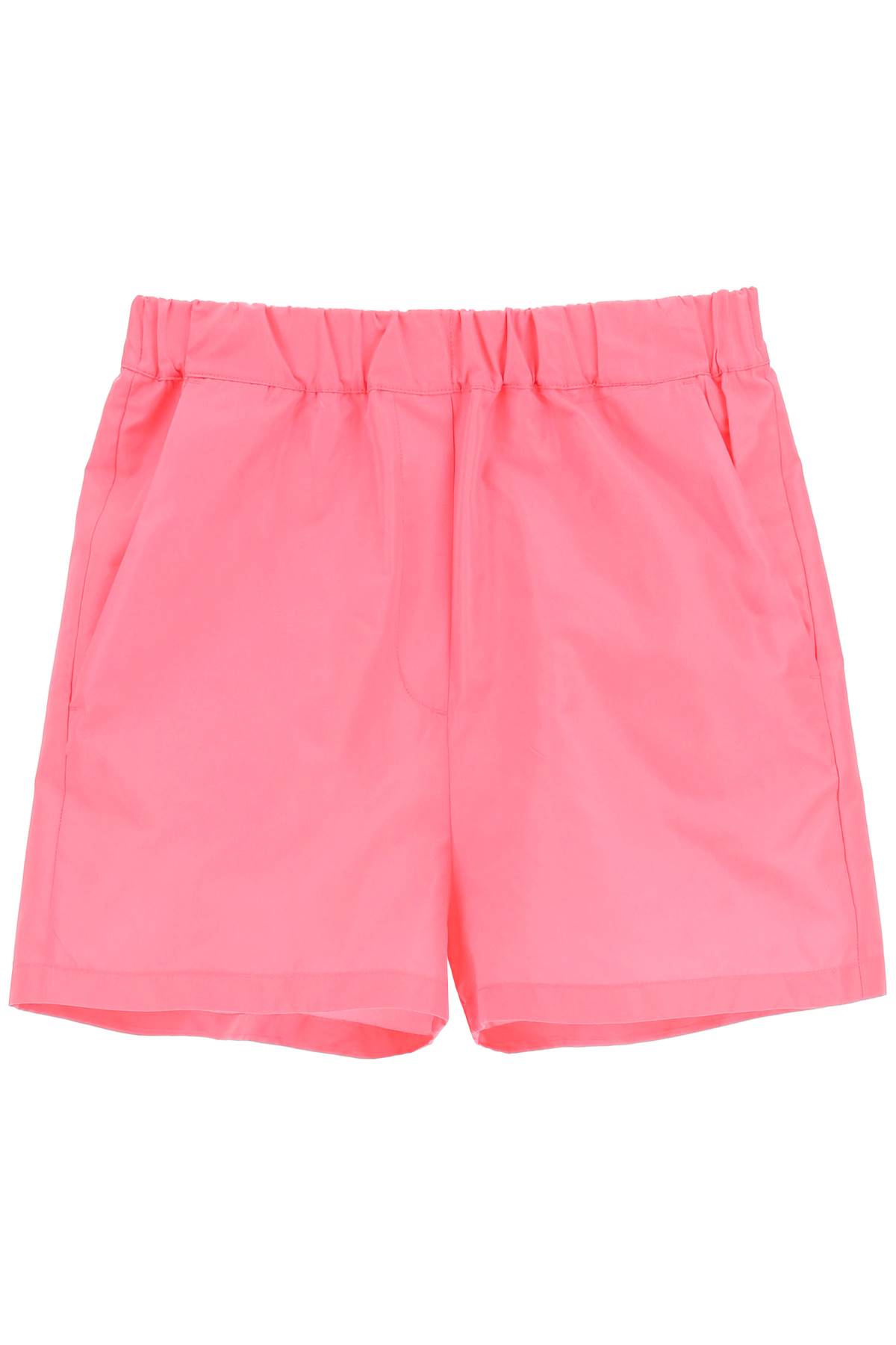 Shop Msgm Technical Faille Shorts In Hot Pink (fuchsia)