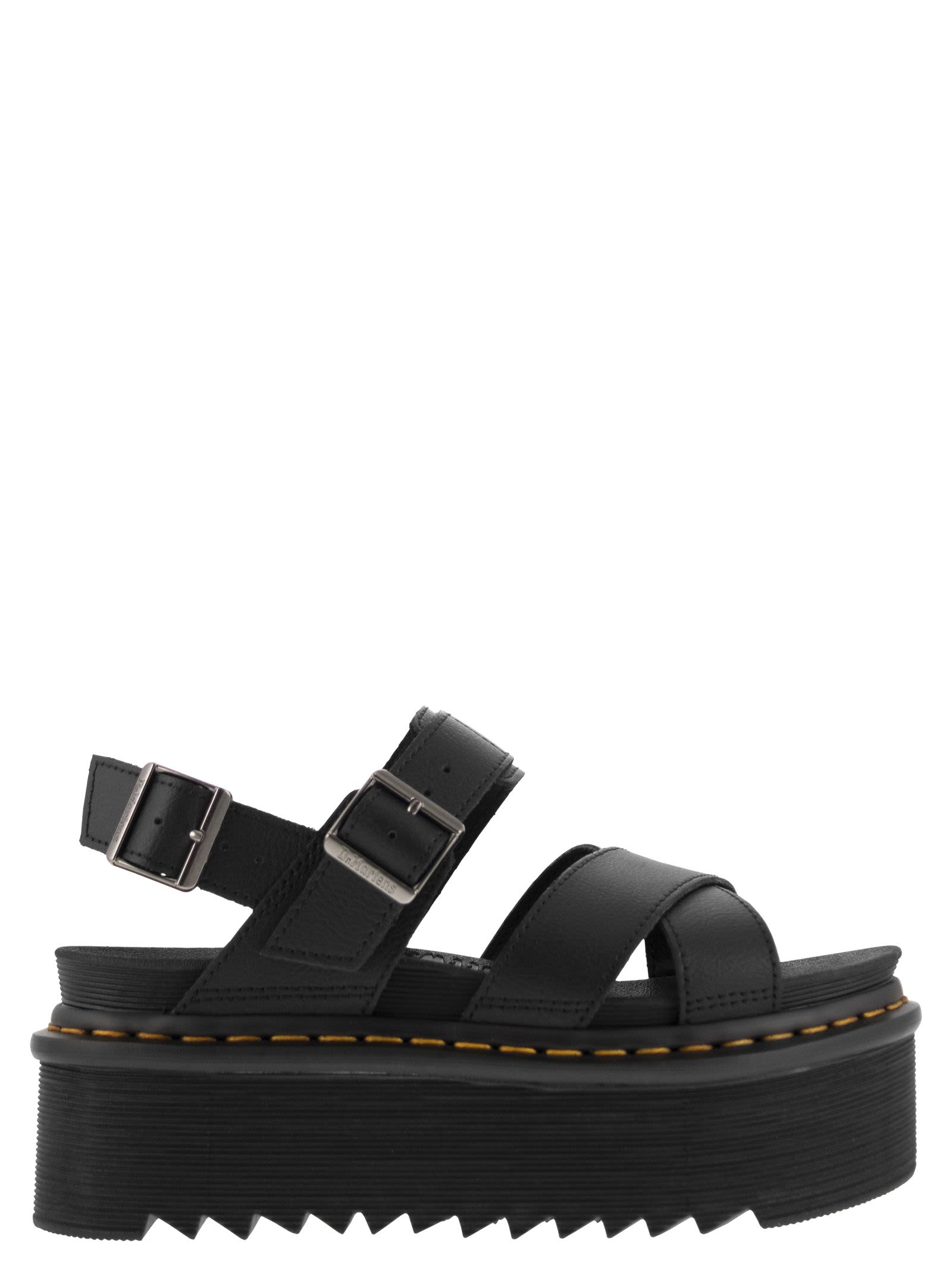 Shop Dr. Martens' Voss Ii Leather Sandals With Straps In Black