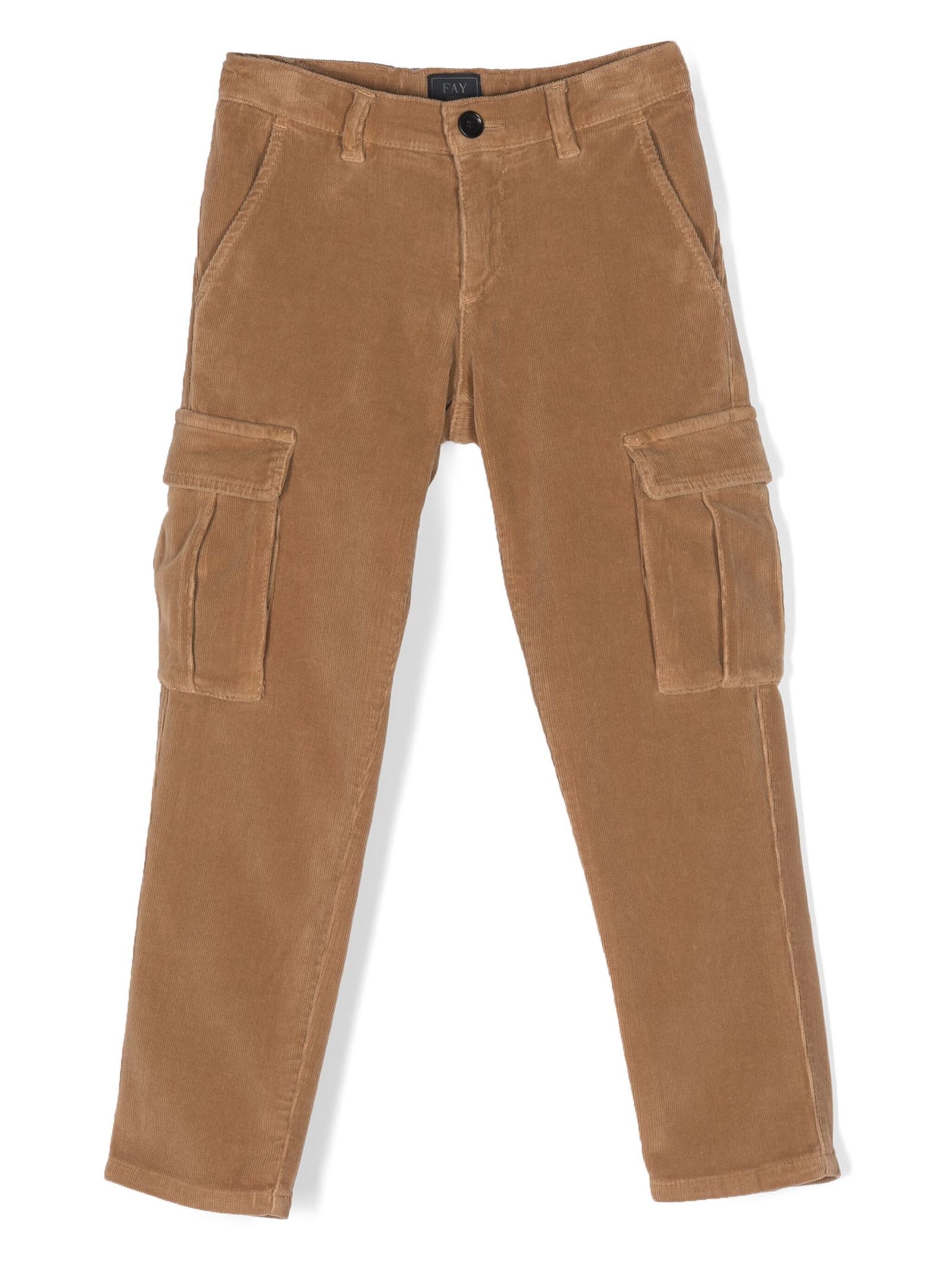 FAY BROWN COTTON TROUSERS