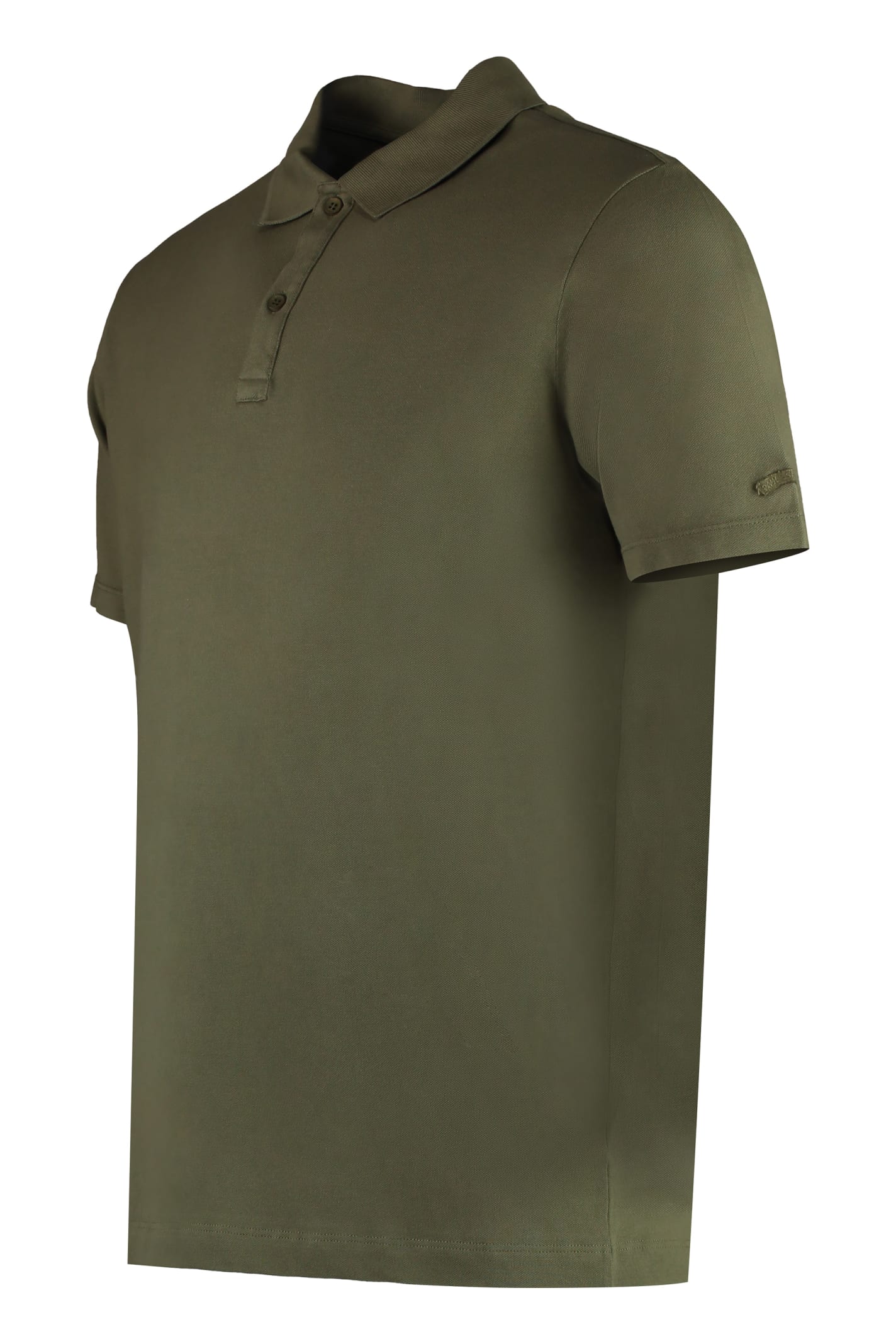 Shop Paul&amp;shark Short Sleeve Cotton Polo Shirt In Green