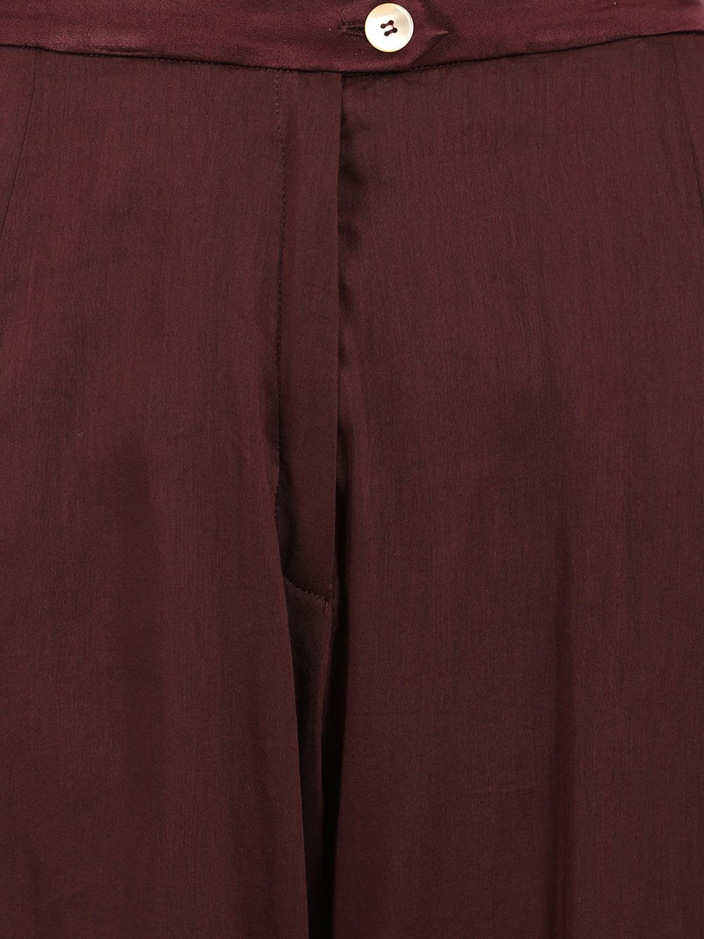 Shop Forte Forte Flared Trousers In Bordeaux
