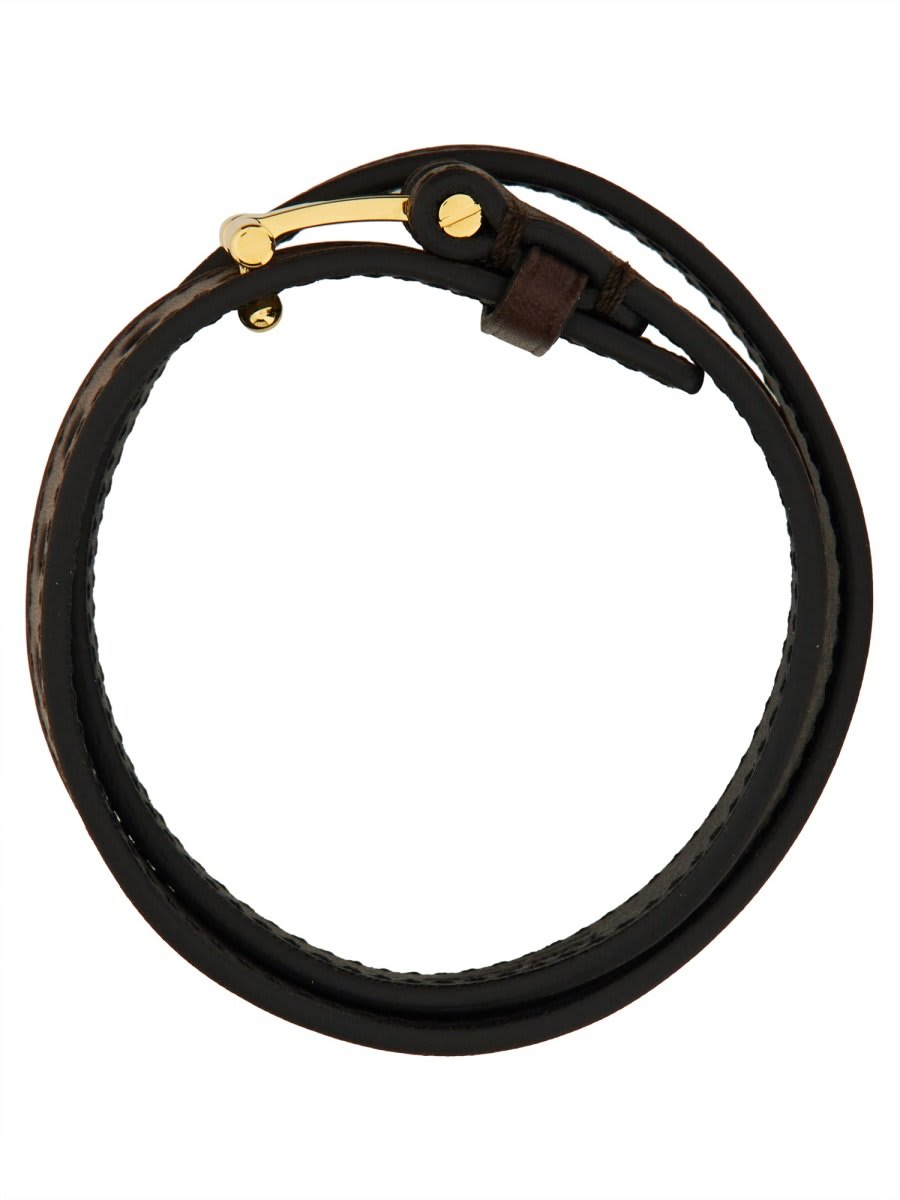 Shop Tom Ford T-buckle Fastened Bracelet In Brown