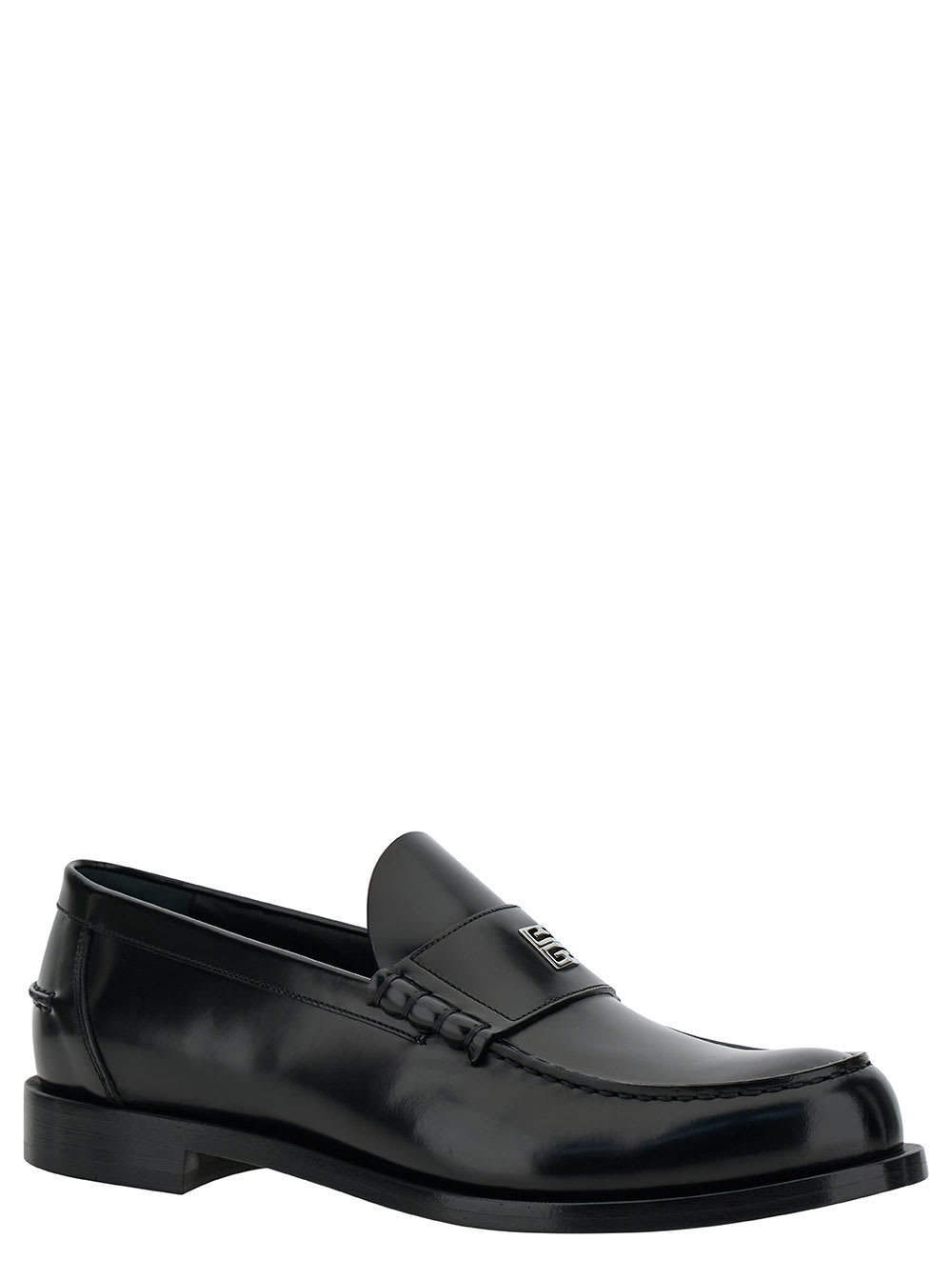 Shop Givenchy Black Loafers With 4g Detail In Leather Man