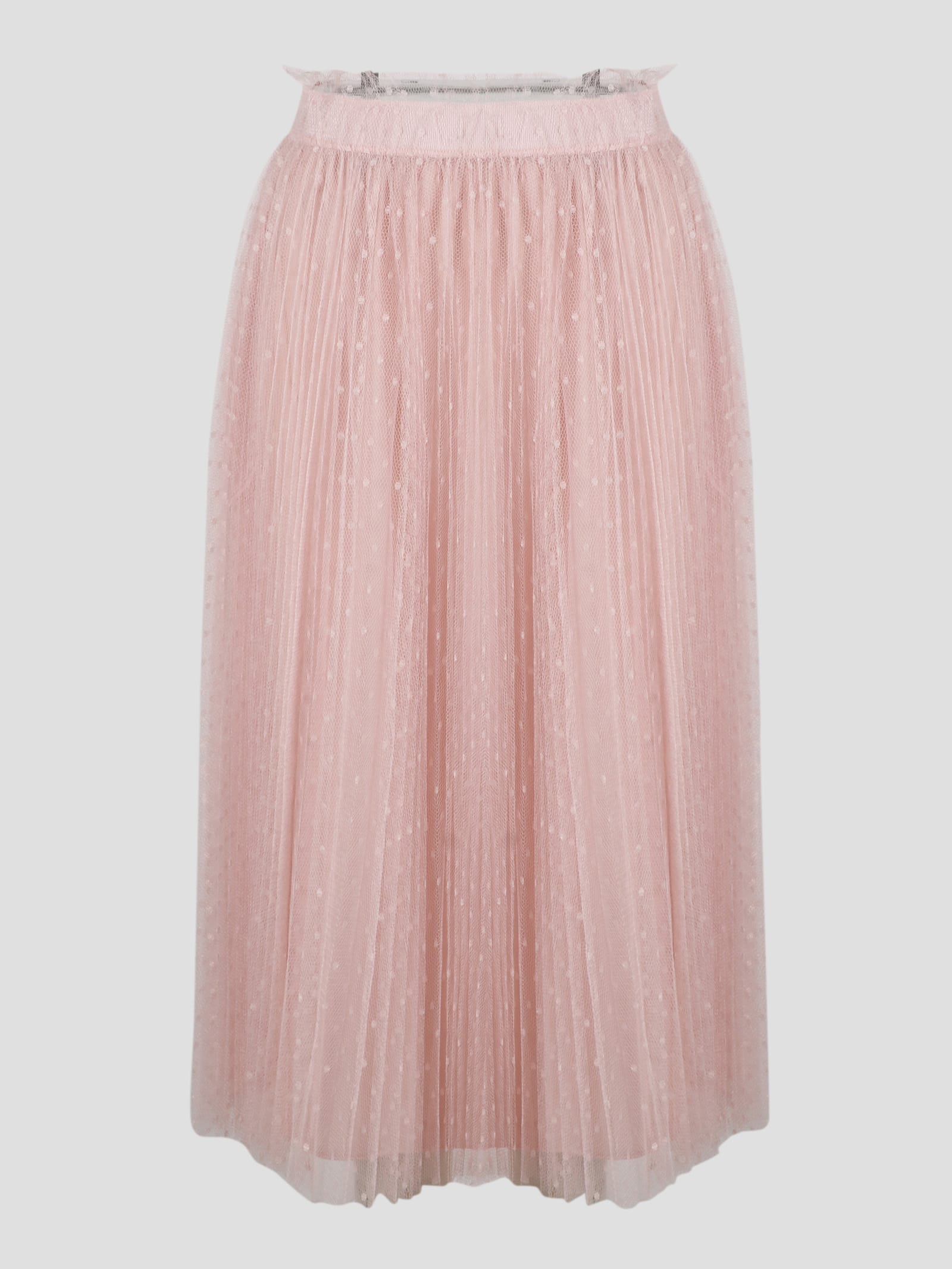 RED Valentino Pleated Point D Esprit Tulle Skirt