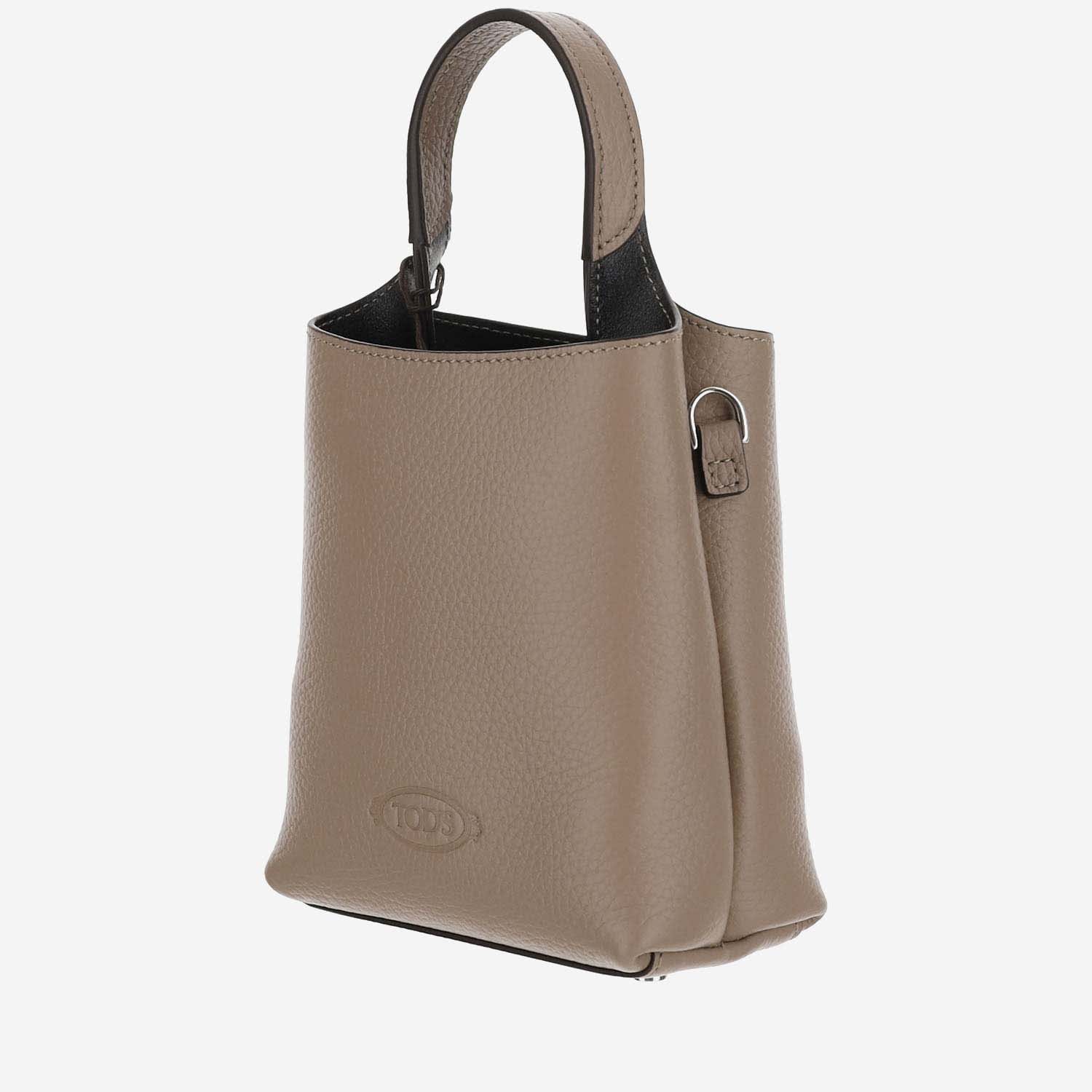 Shop Tod's Micro Leather Handbag In Fango