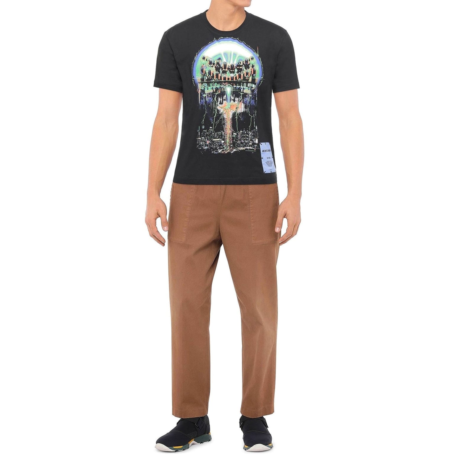 Shop Mcq By Alexander Mcqueen Printed Cotton T-shirt In Black