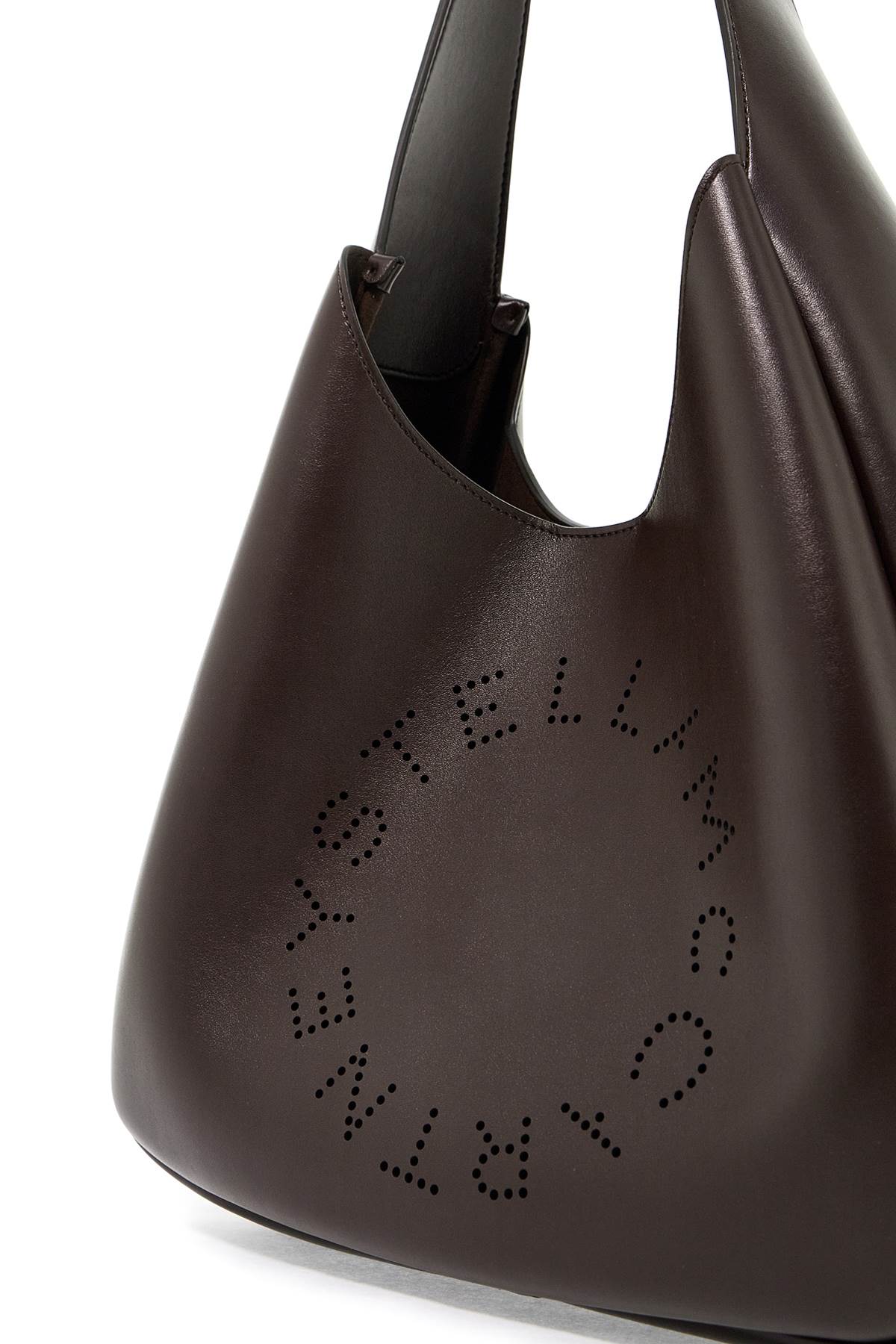 Shop Stella Mccartney Square Stella Logo Tote Bag In Chocolate Brown (brown)