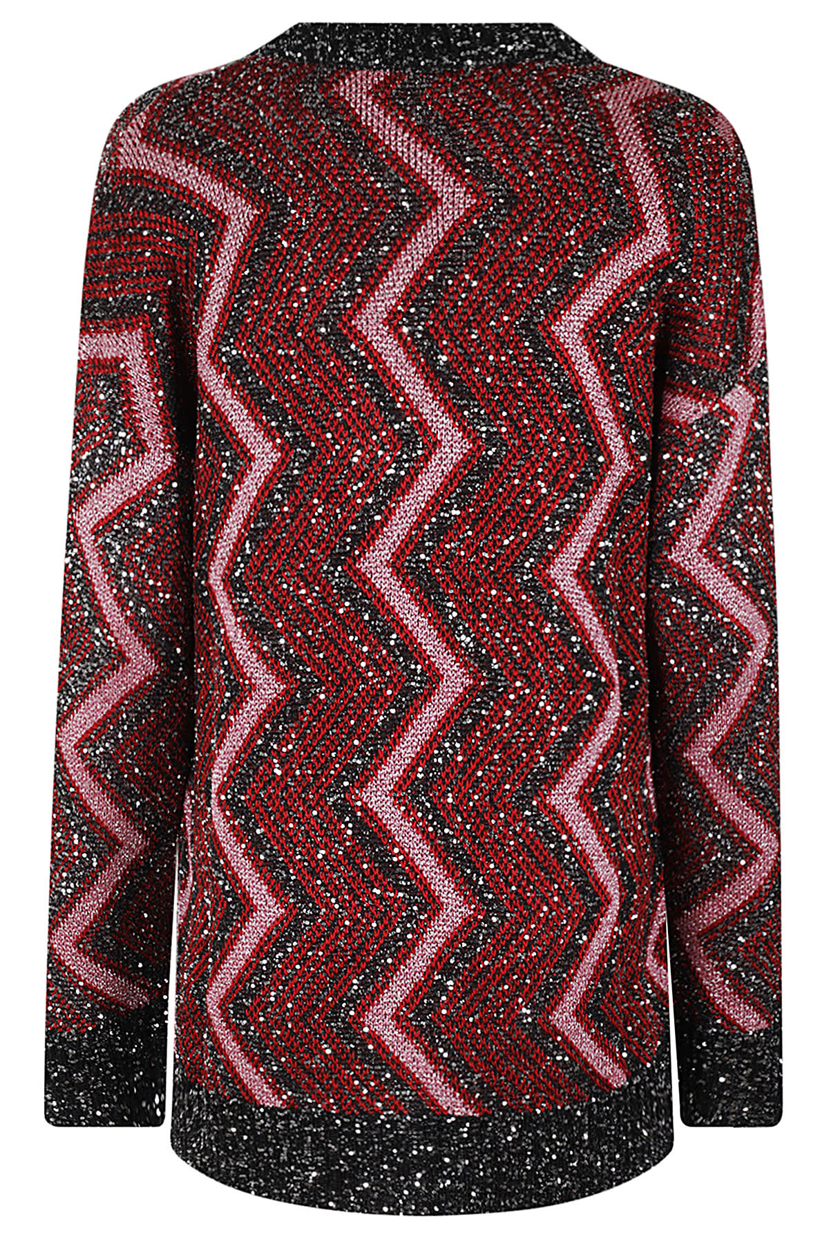 Shop Missoni Maxi Cardigan In Red Rose Blk