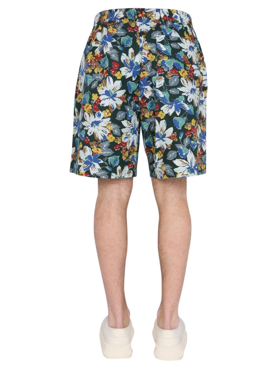 Shop Ymc You Must Create Bermuda With Floral Print In Multicolour