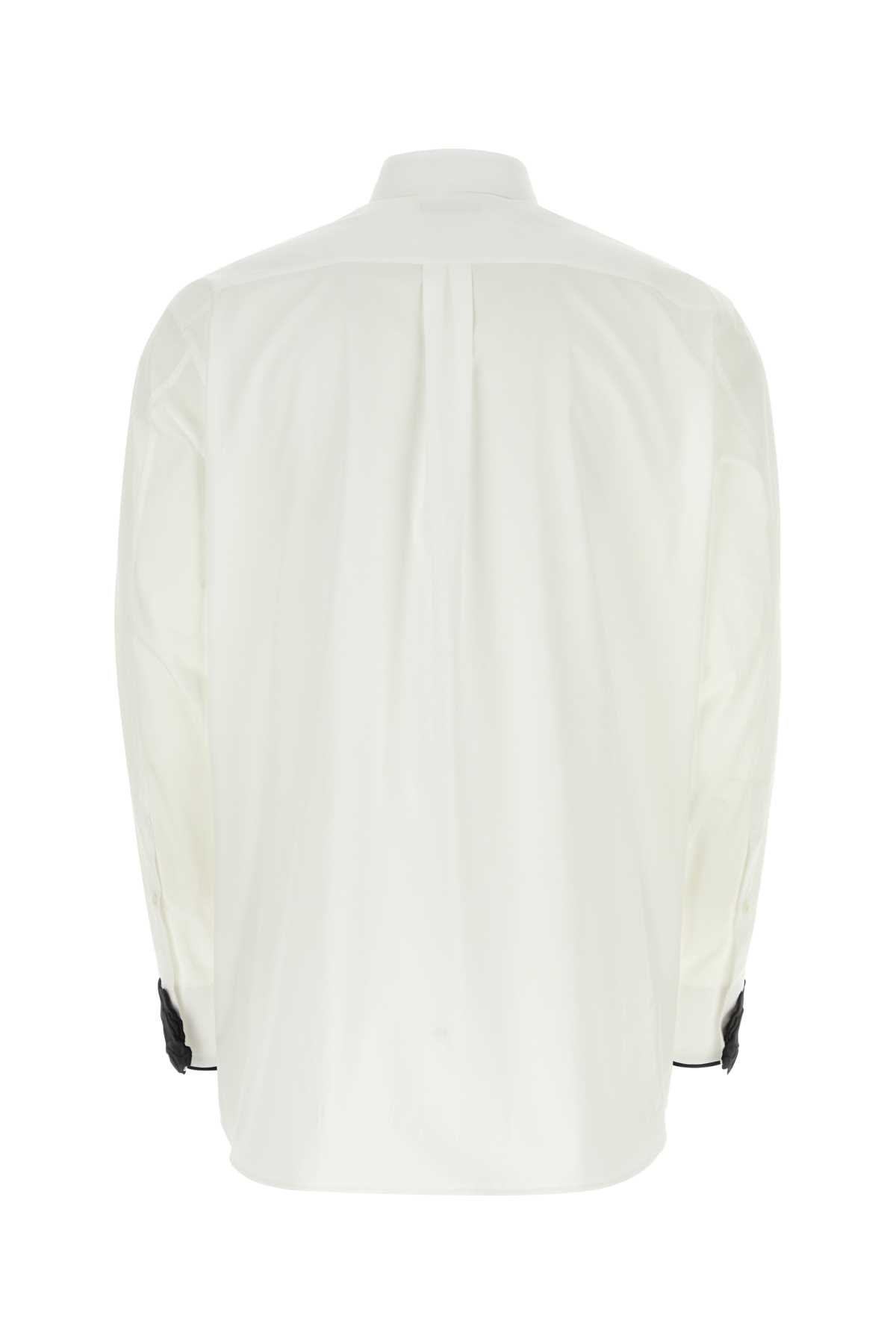 Valentino White Poplin Shirt In Bianconero