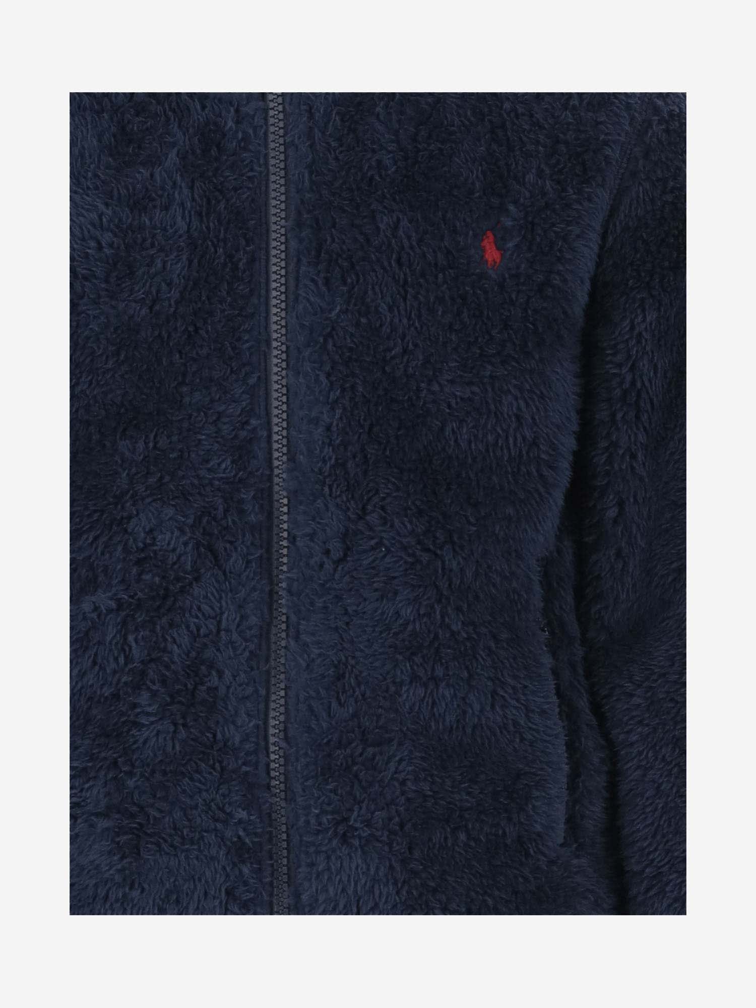 Shop Polo Ralph Lauren Teddy P-layer 2 Fleece Jacket In Blue