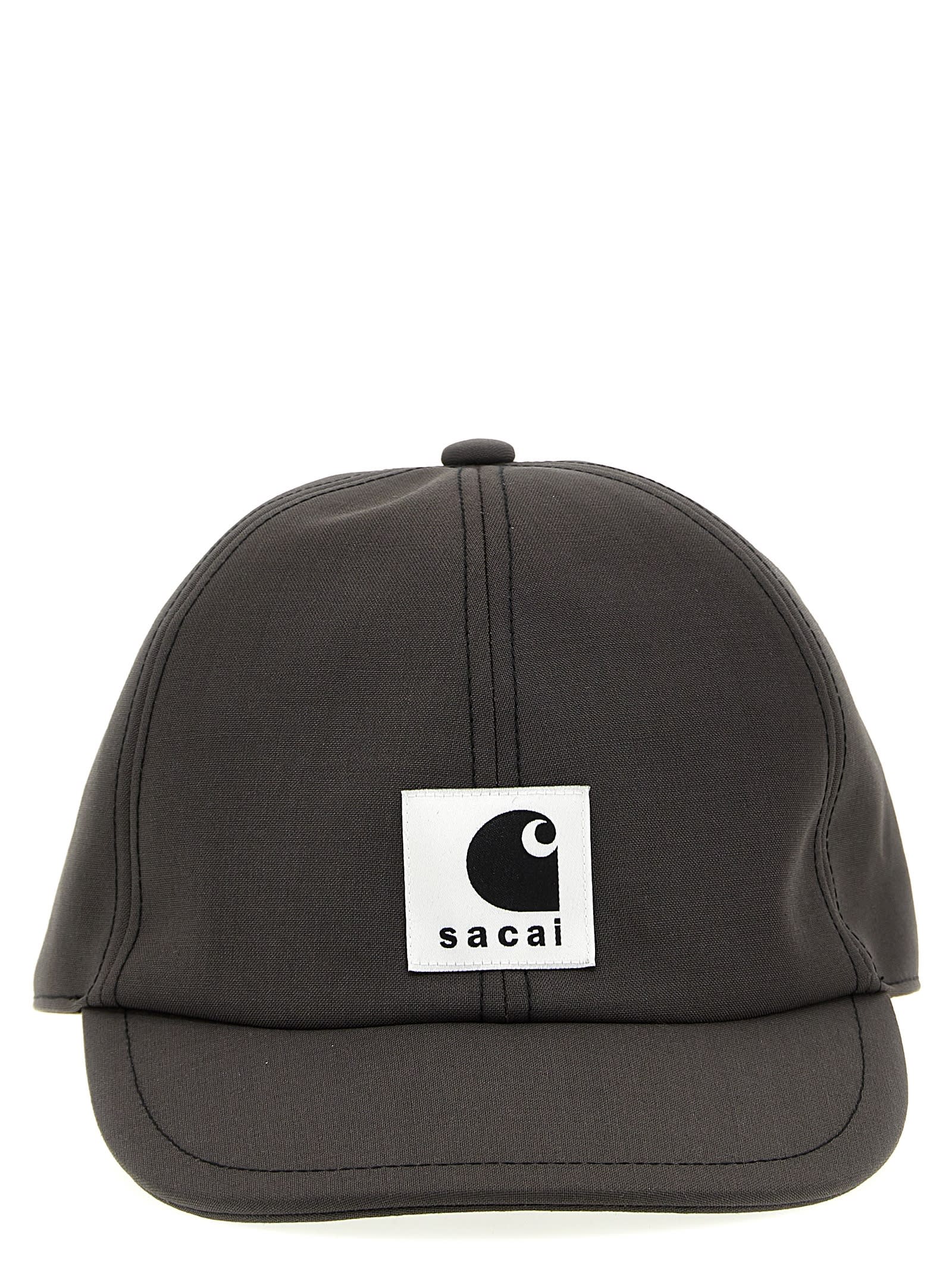 Shop Sacai X Carhartt Wip Cap In Gray
