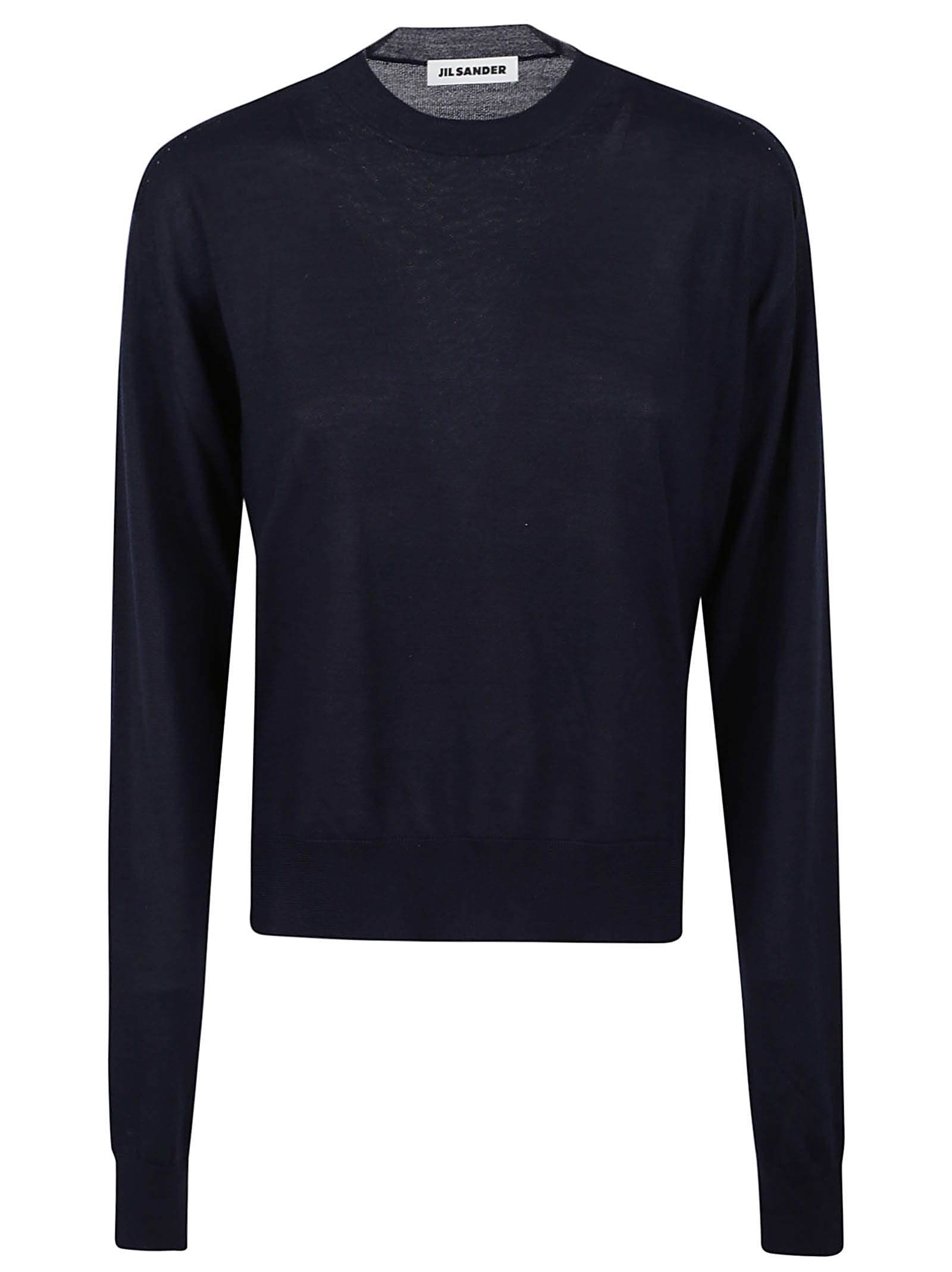 Jil Sander Sweater Cn Ls In Dark Blue