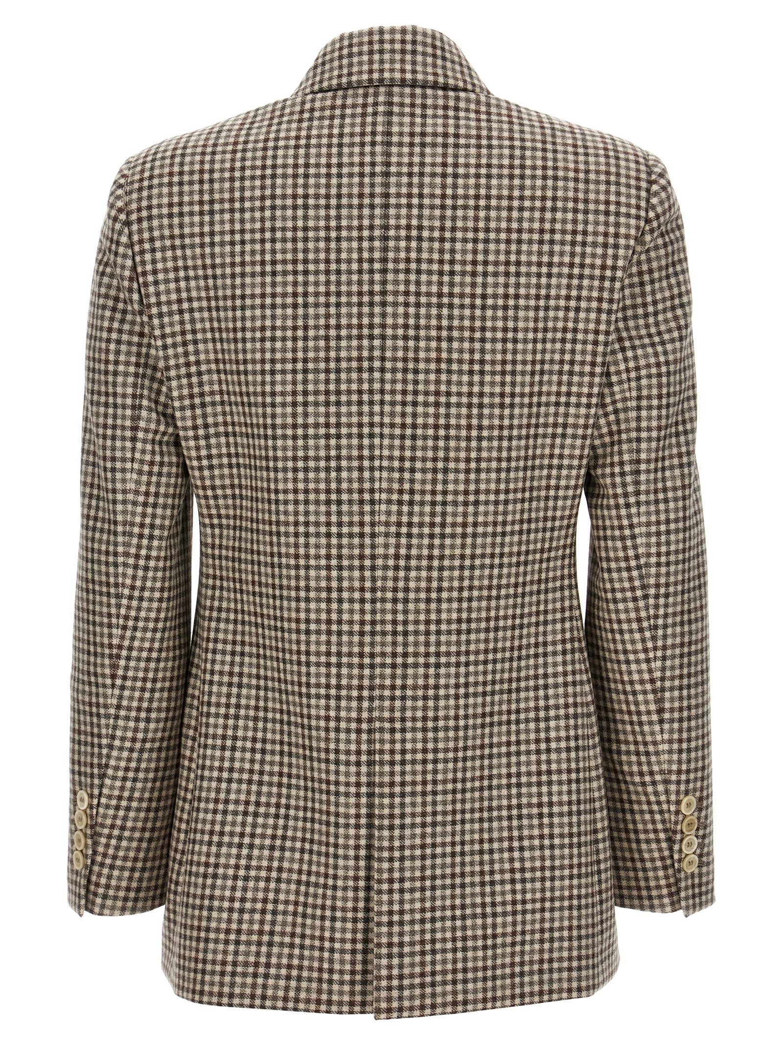 Brunello Cucinelli Women Blazer Check Monile In Brown