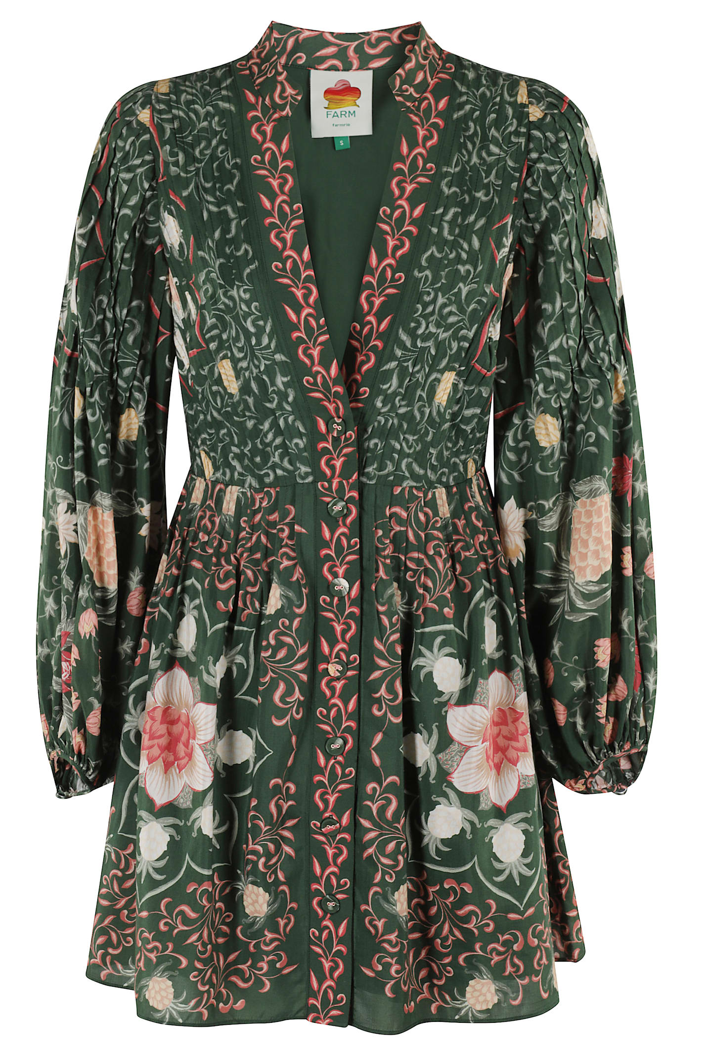 Shop Farm Rio Pineapple Garden Green Mini Dress