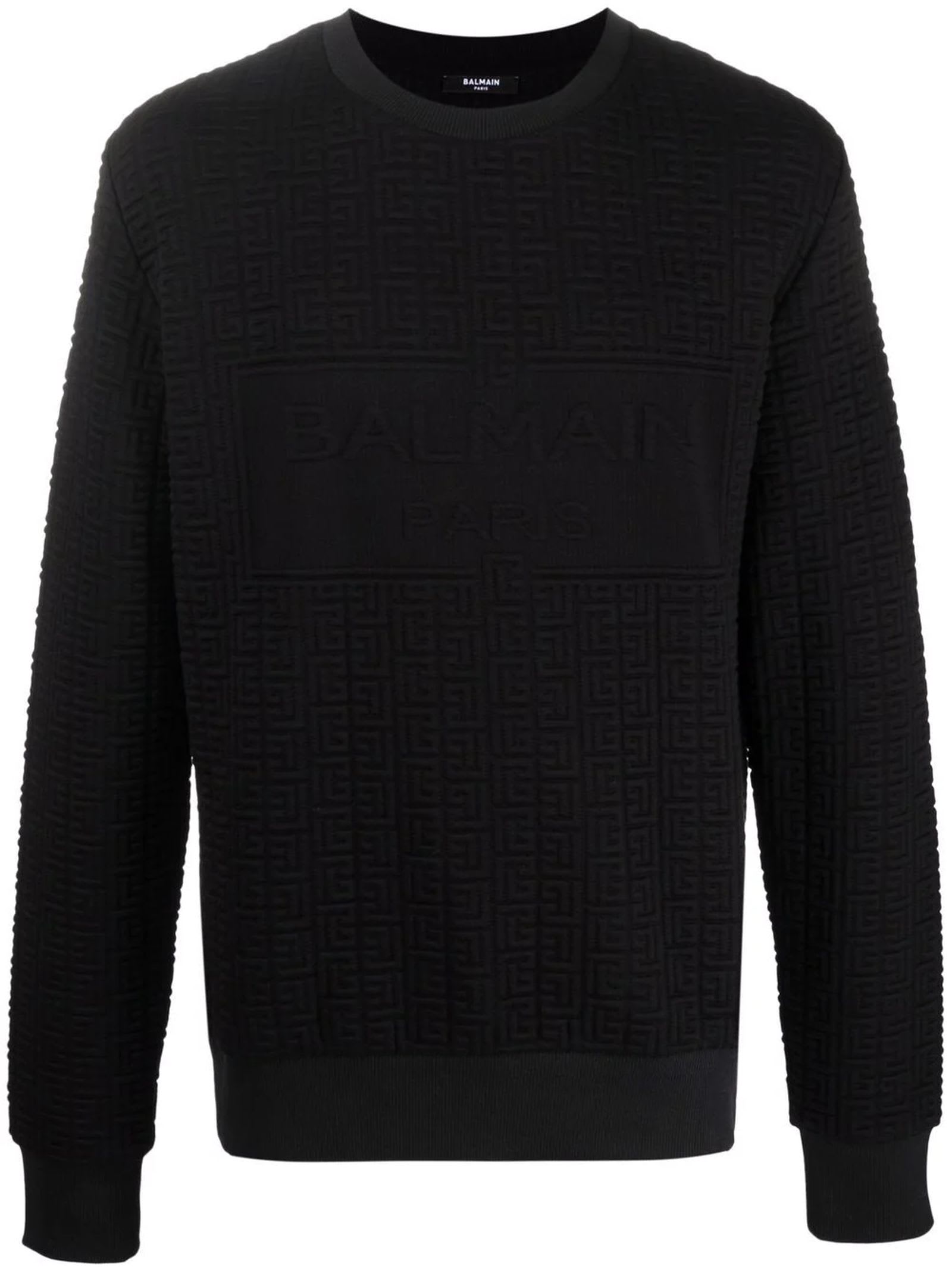 Balmain Black Jersey Sweatshirt