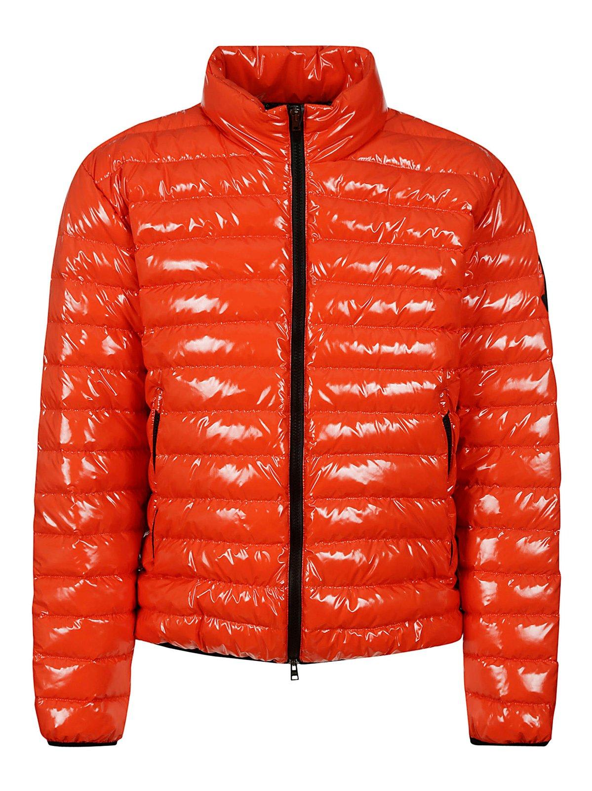 Herno Zipped Padded Down Jacket In Red