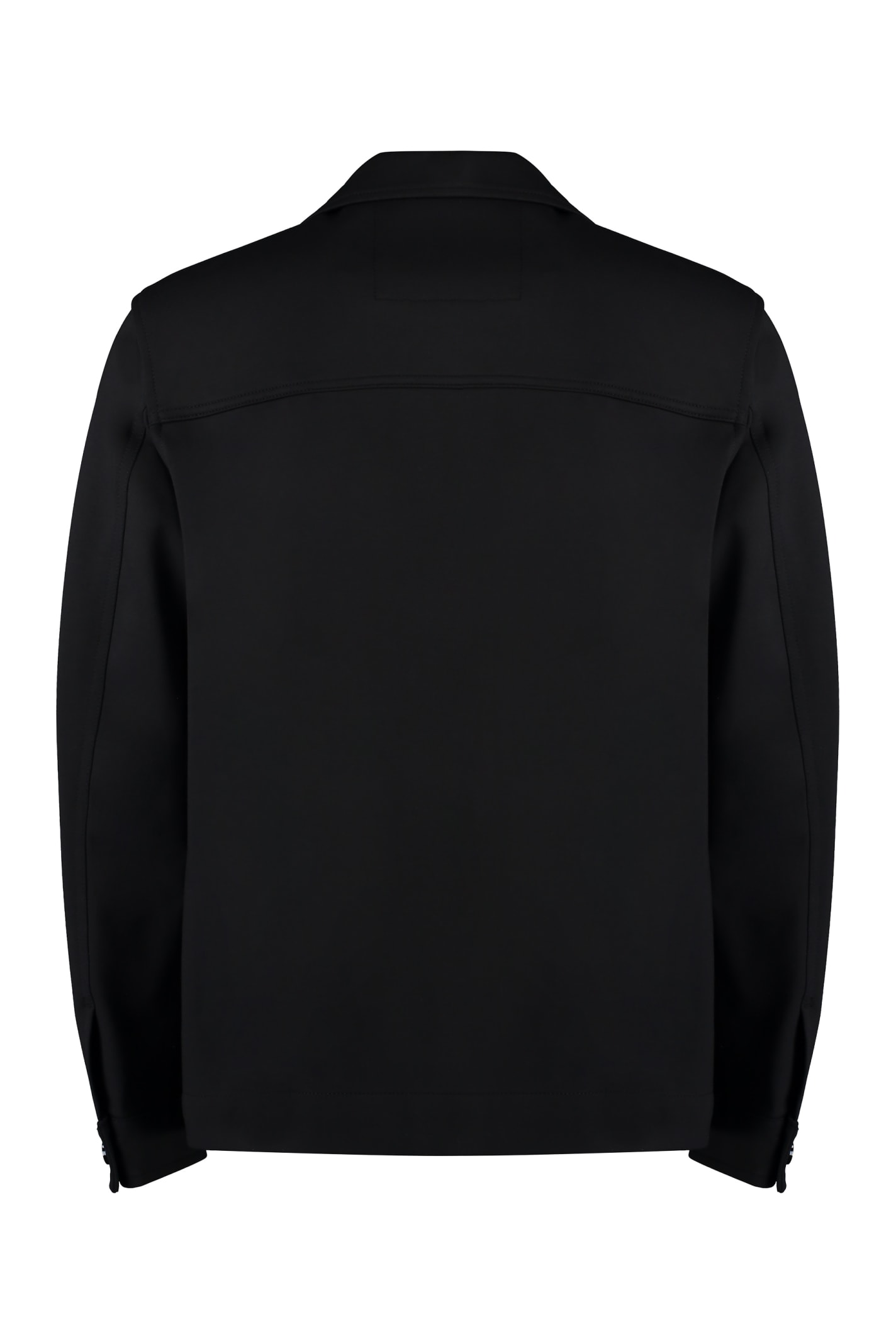 Shop Hugo Boss Fabric Overshirt In Black