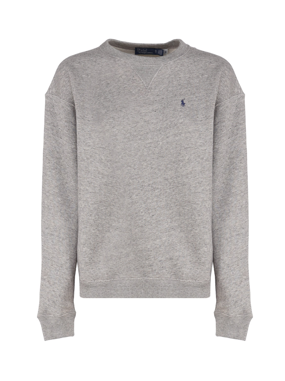 Polo Ralph Lauren Melange Gray Cotton Blend Sweatshirt In Grey