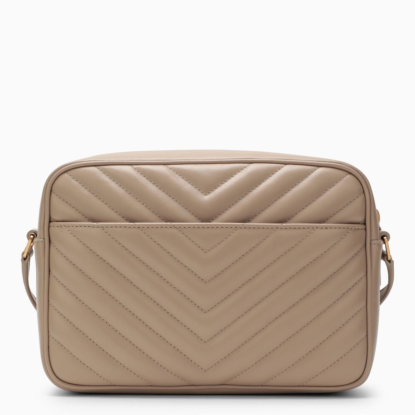 Saint Laurent Lou Zip-up Quilted Crossbody Bag In Beige