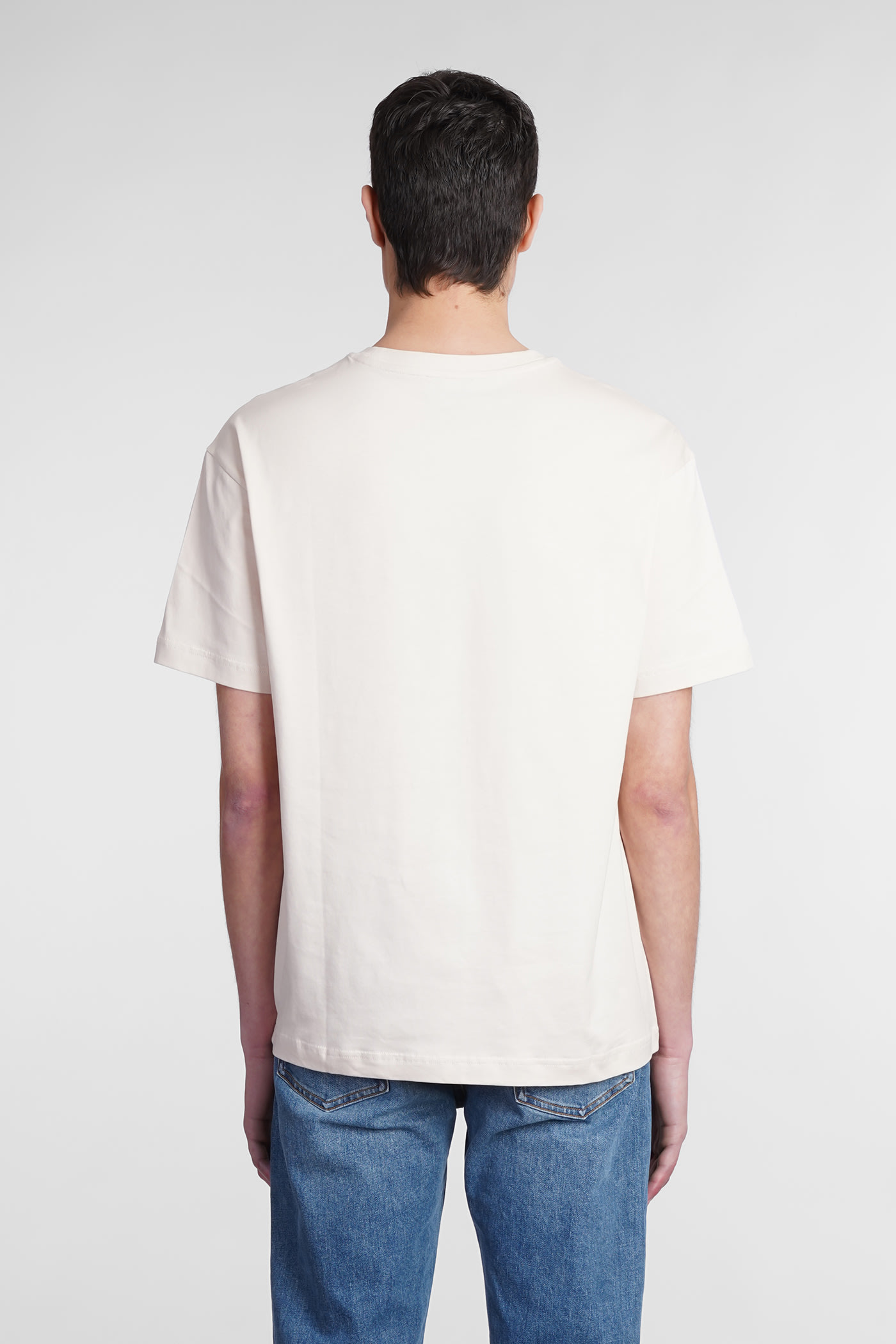 Shop Apc Dimitri T-shirt In Beige Cotton In Ecru