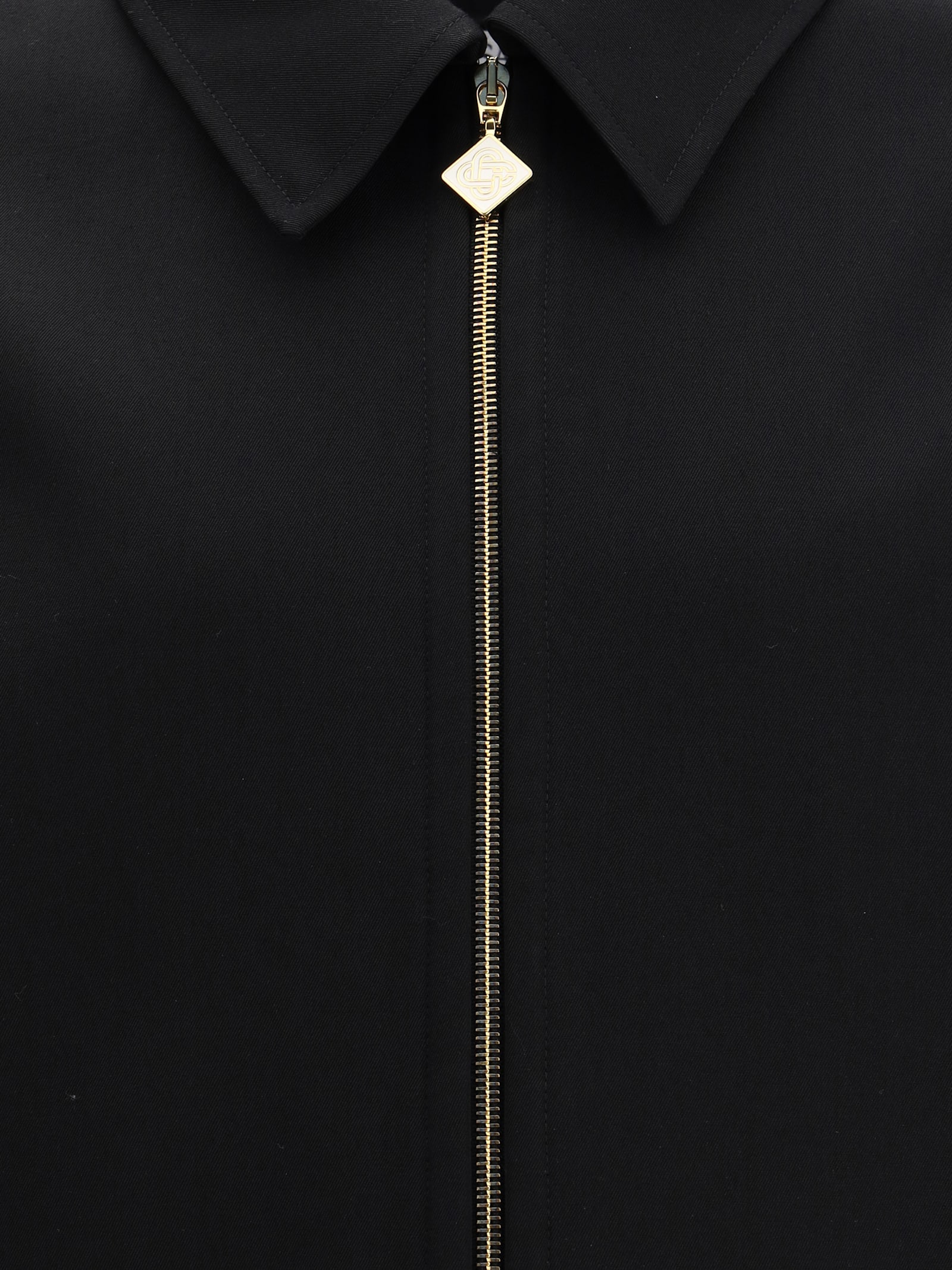 Casablanca Tailored Wool Jacket With Contrasting Logo In Black