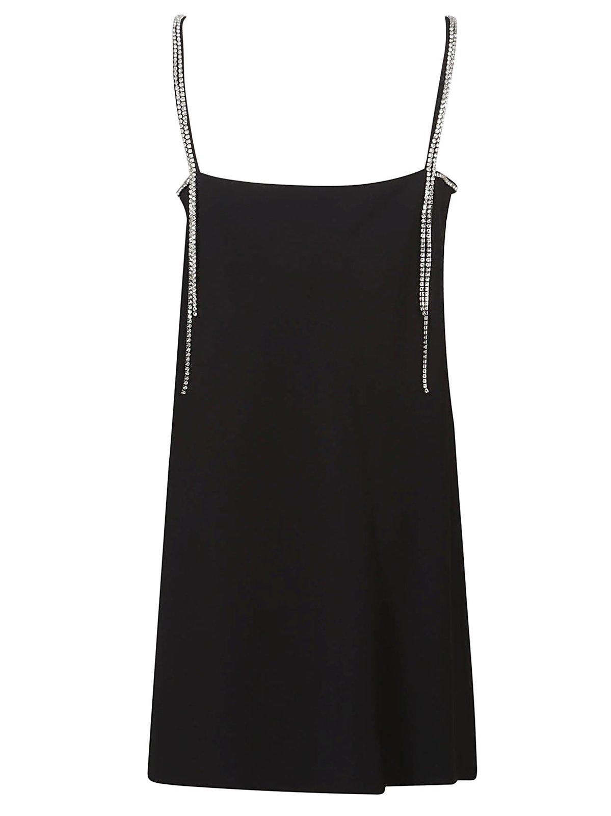 Shop Sportmax Embellished Sleeveless Mini Dress In Nero