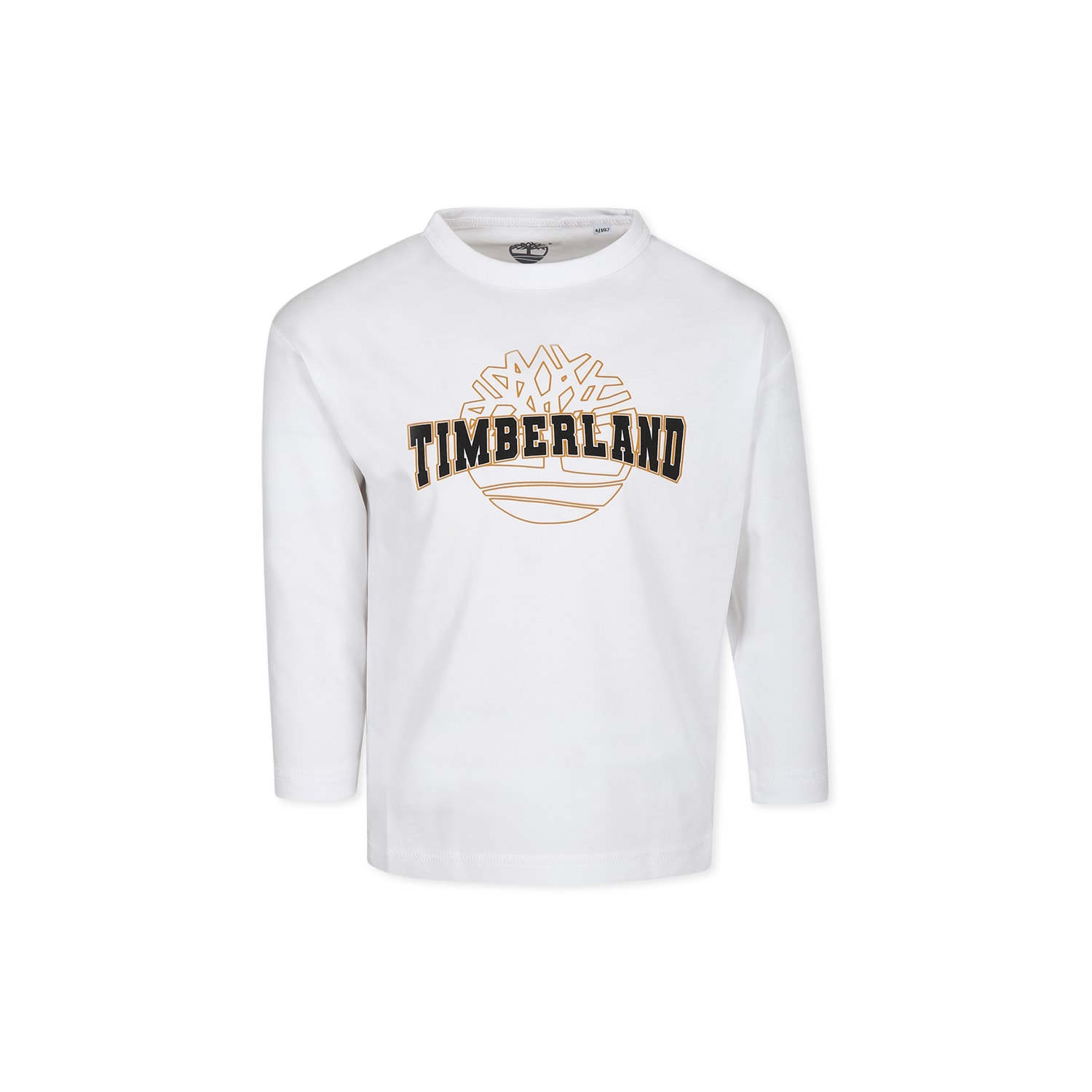 Timberland White T-shirt For Boy With Logo In White