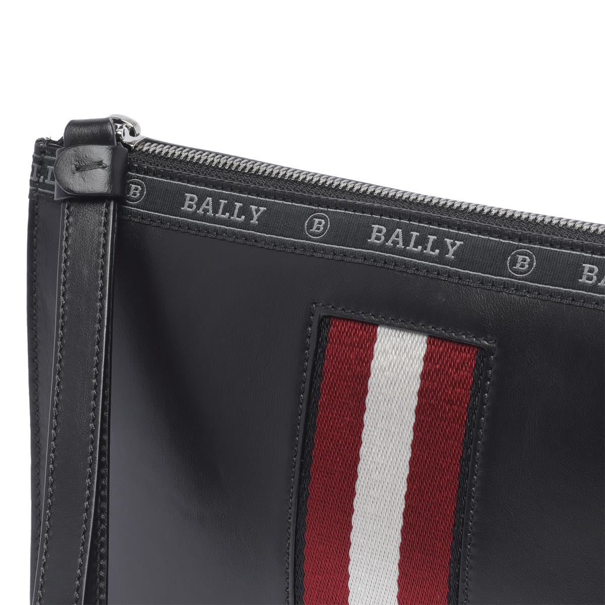 stripe-detail clutch bag, Bally