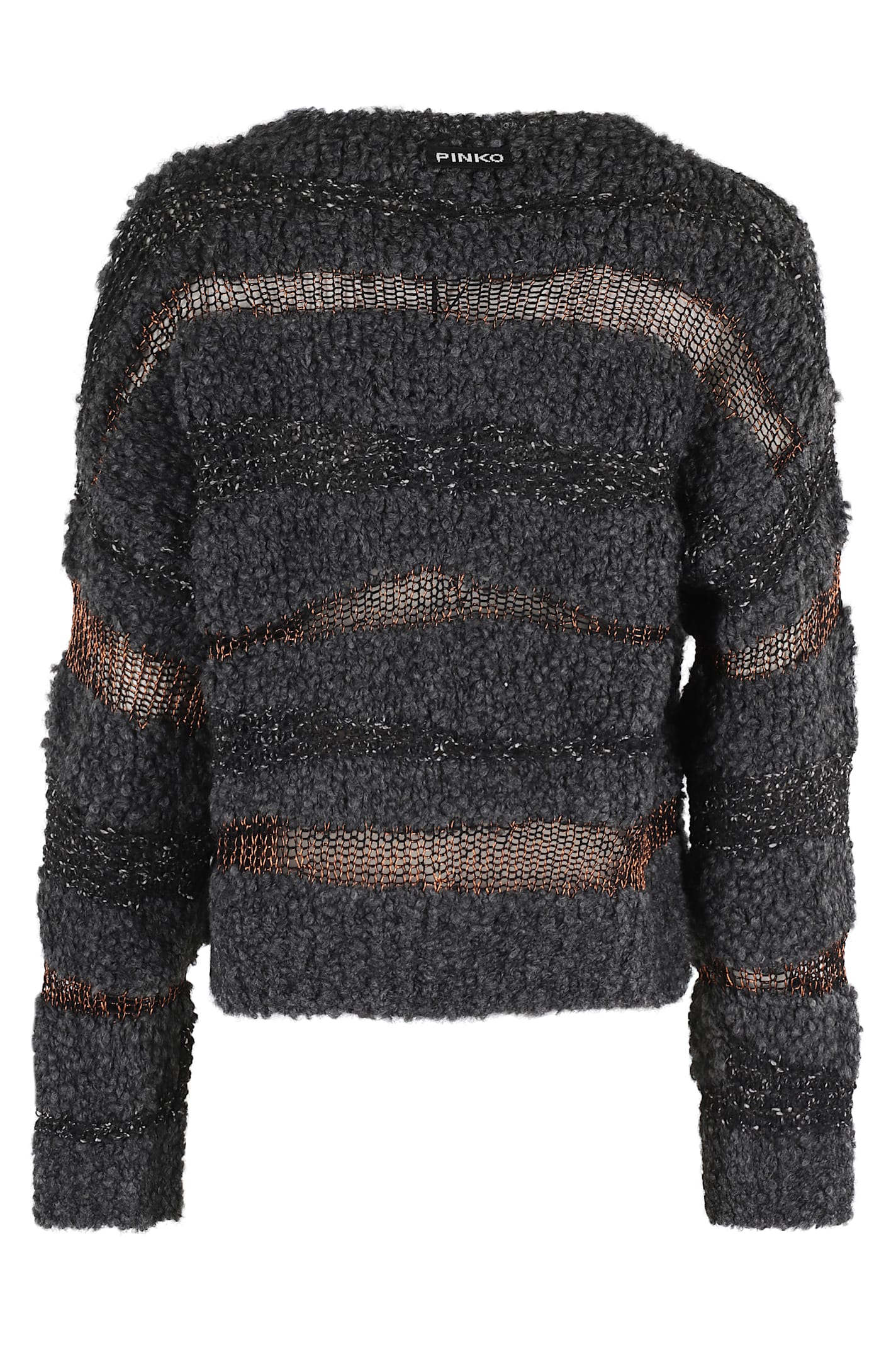 Pinko San Domino Pattern Sweater With Lurex Thread Inserts In Black