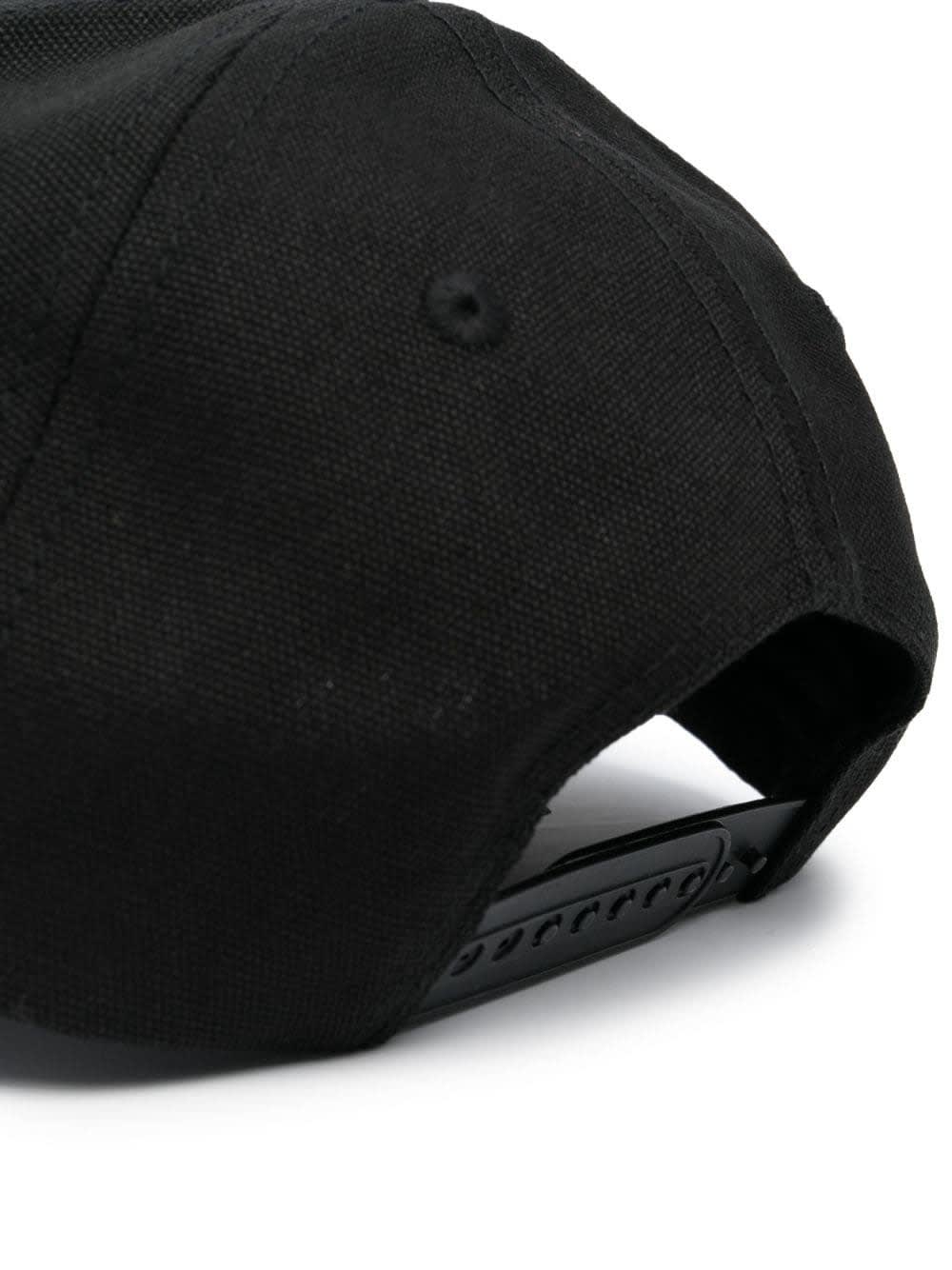 Shop Palm Angels Black Baseball Cap With White Logo