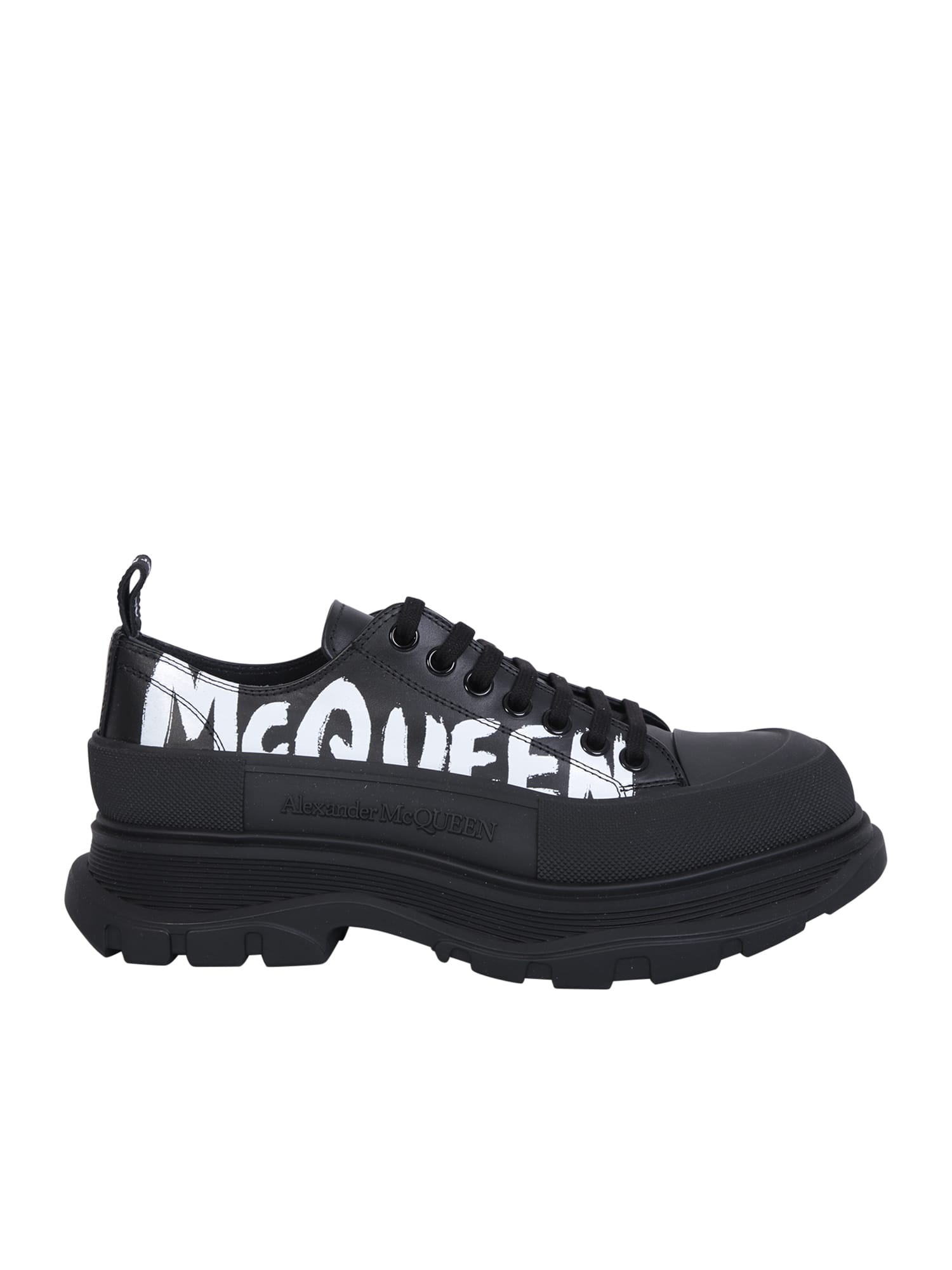 Alexander Mcqueen Tread Slick Lace-up Black Sneakers