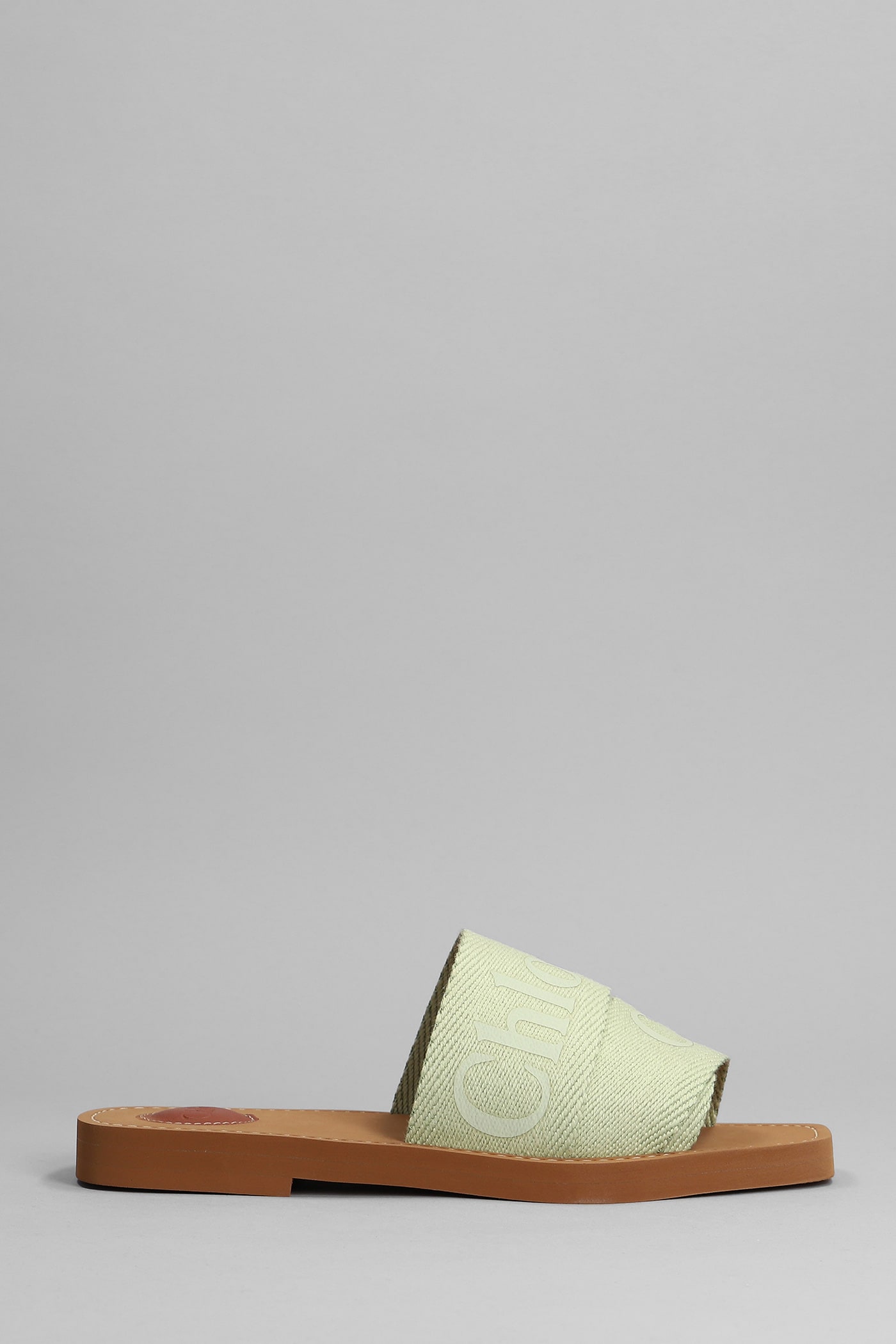 Chloé Woody Flat Mule In Green