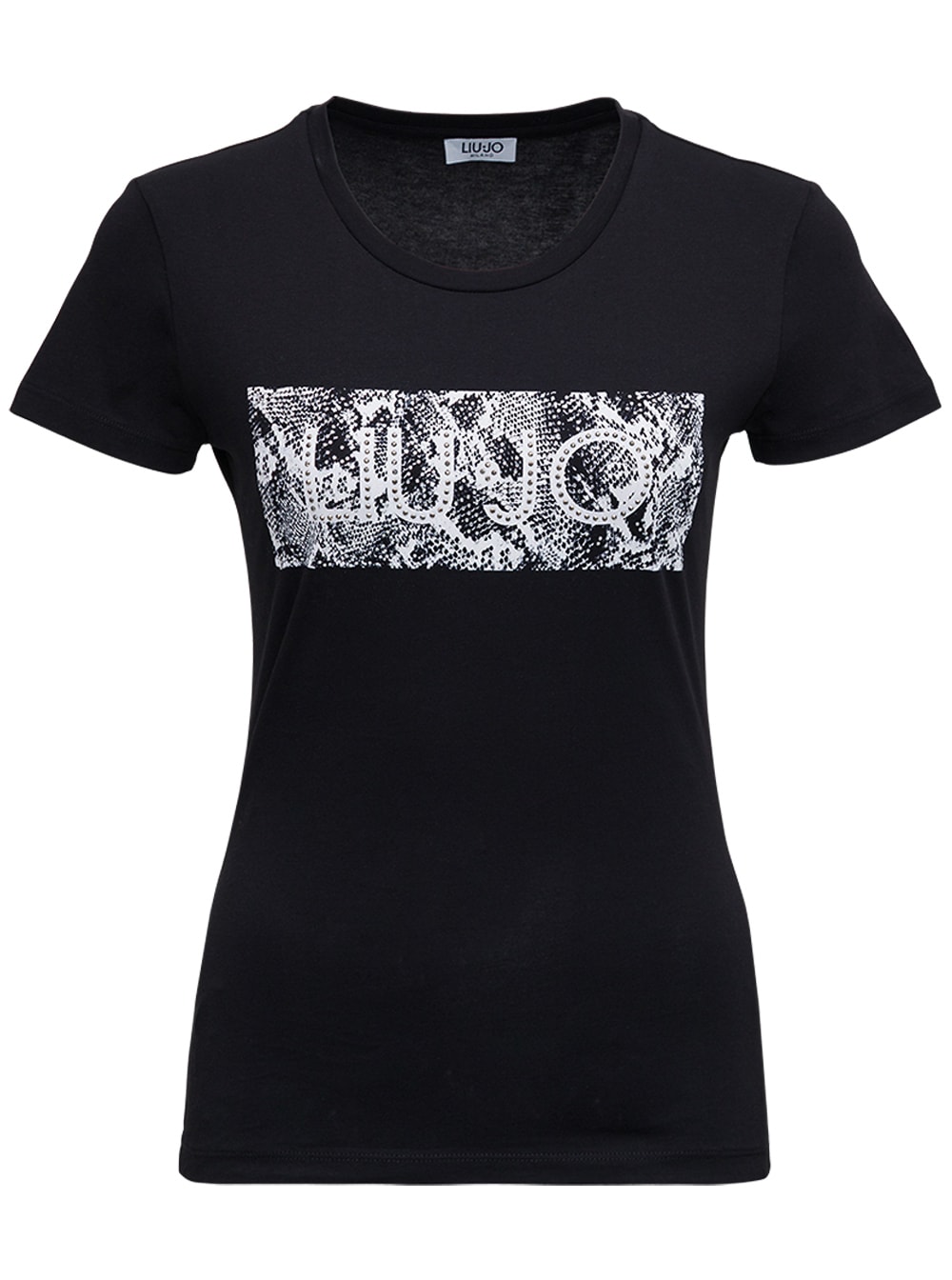 Liu-Jo Black Cotton T-shirt With Logo Print