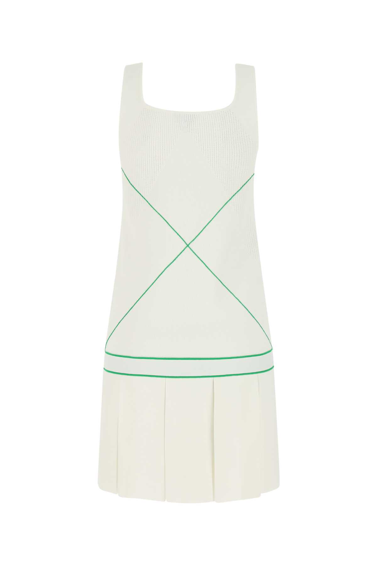 Shop Bottega Veneta White Viscose Blend Dress In 9000