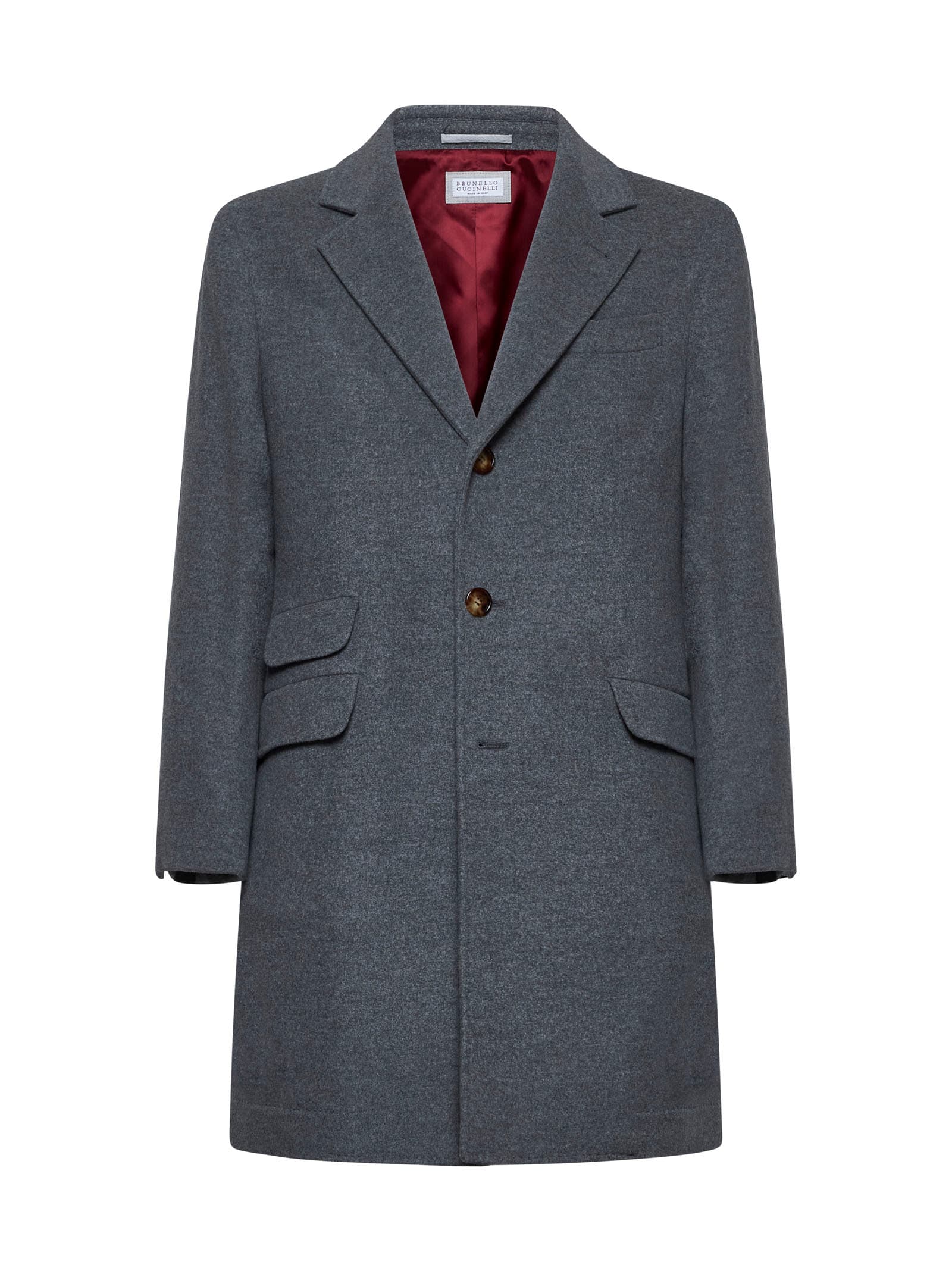 Shop Brunello Cucinelli Coat In Grey