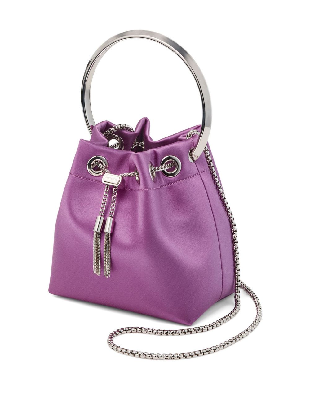 Jimmy Choo Bon Bon Leather Bucket Bag In Purple
