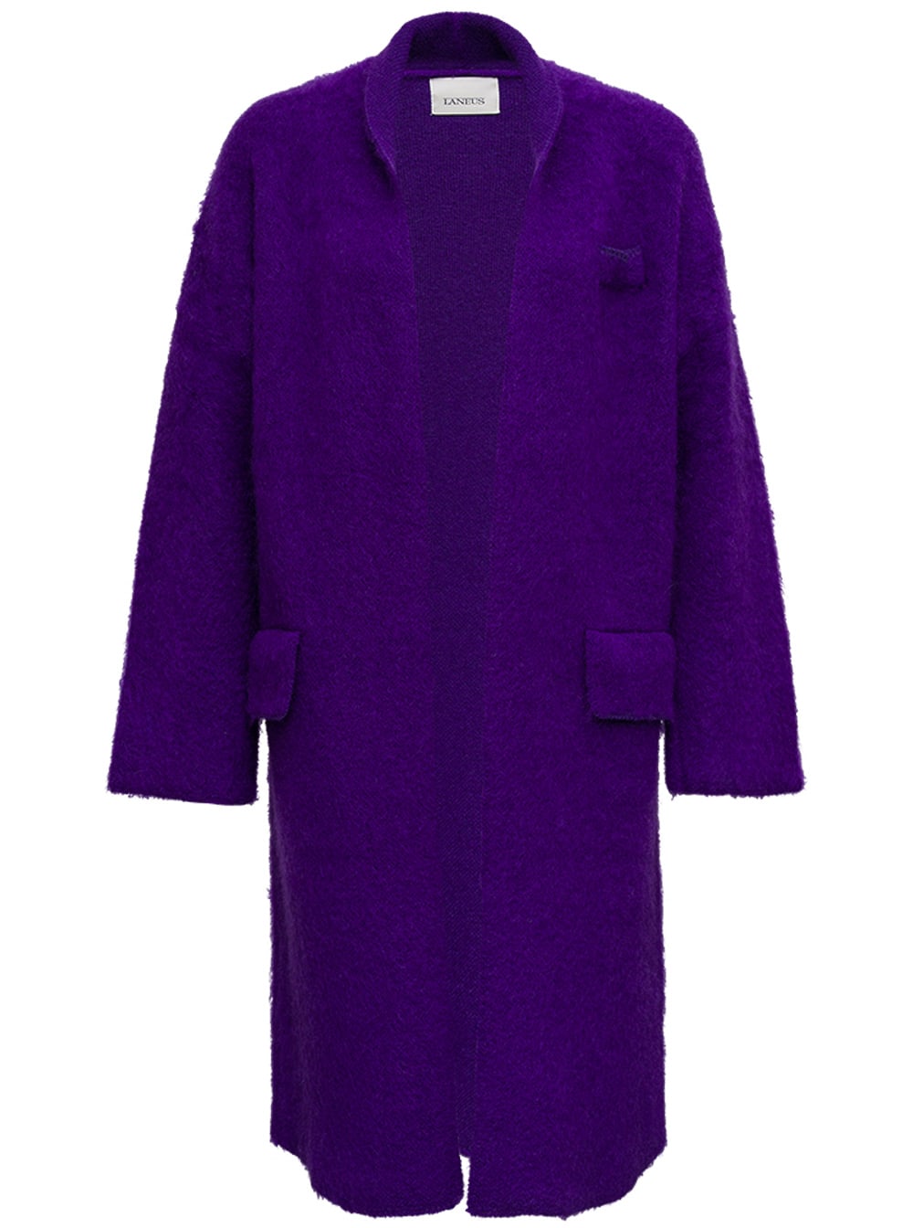 Laneus Wool Blend Purple Long Cardigan
