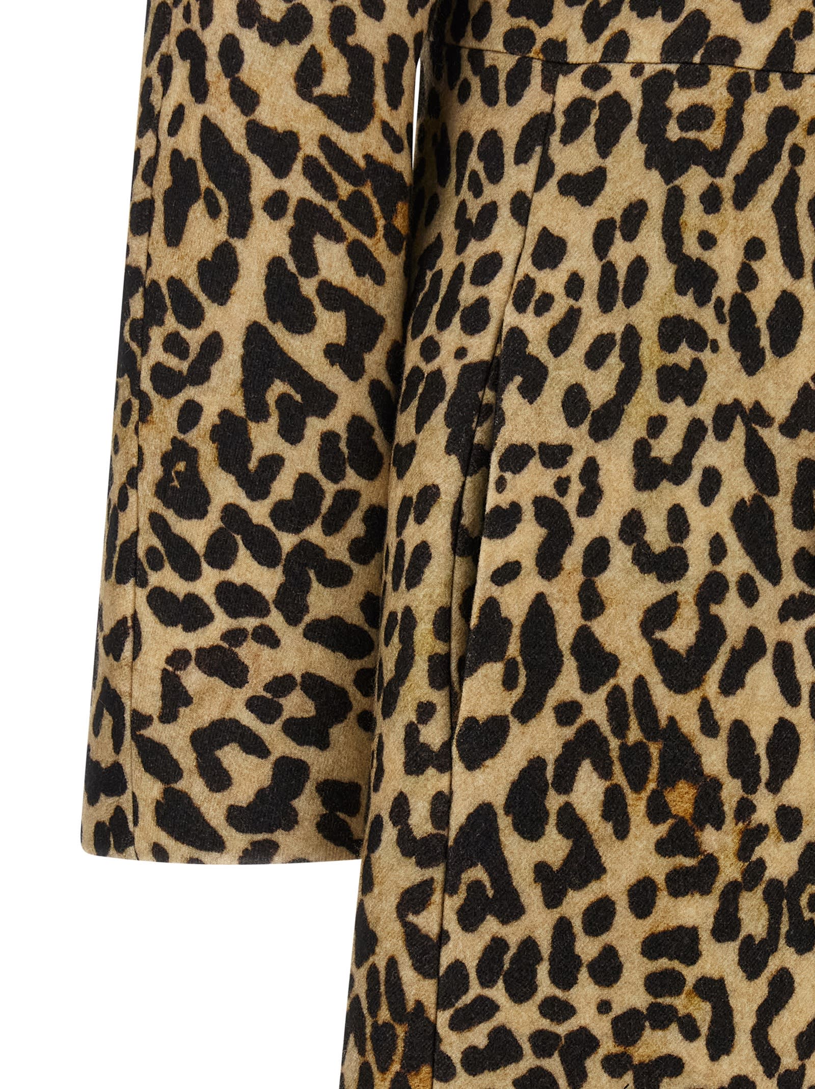 Valentino Leopard Print Belted Coat In Brown