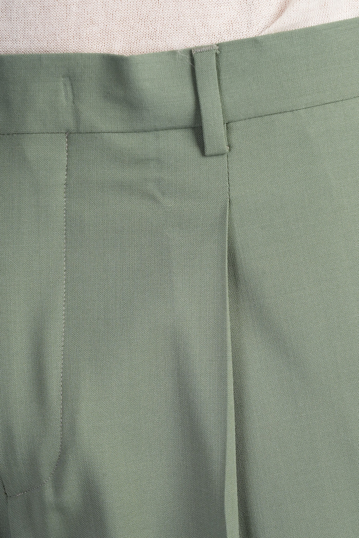 A Paper Kid Pants In Green Wool In Green
